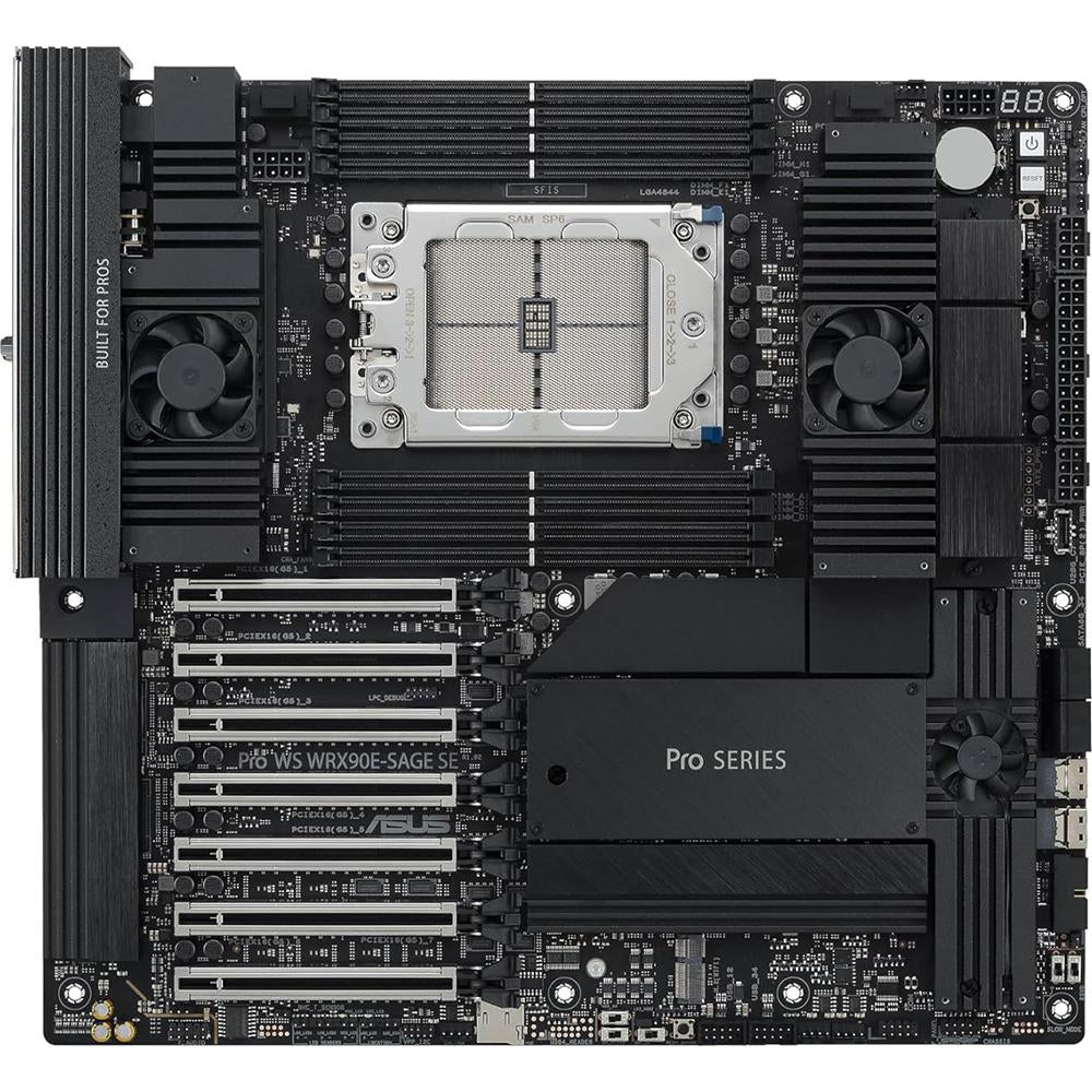 ASUS Pro WS WRX90E-SAGE SE AMD sTR5 EEB Workstation Motherboard - High Performance for 3D Rendering, Video Editing & AI Development