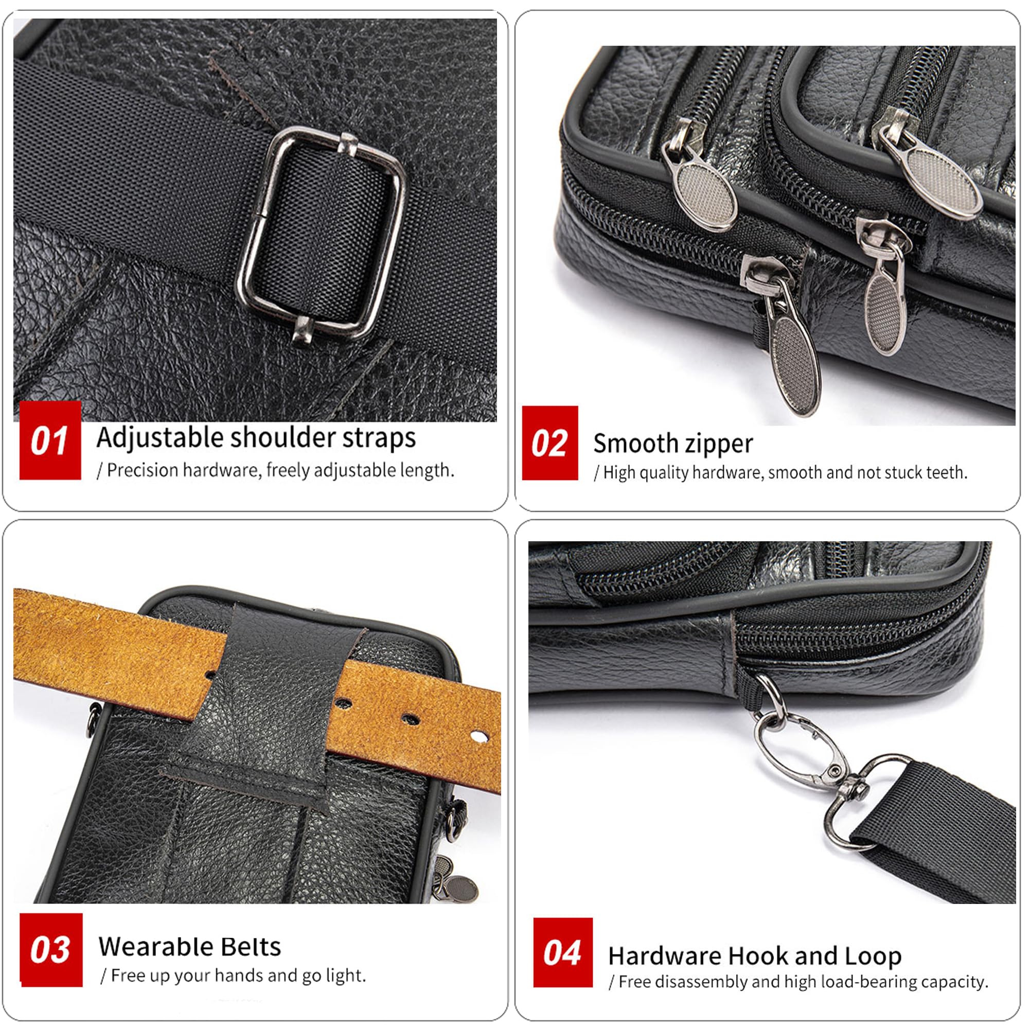 Leather Shoulder Holster for Phone - Men's Crossbody Bag for Smartphone & Mini Tablet - Perfect for Travel & Work