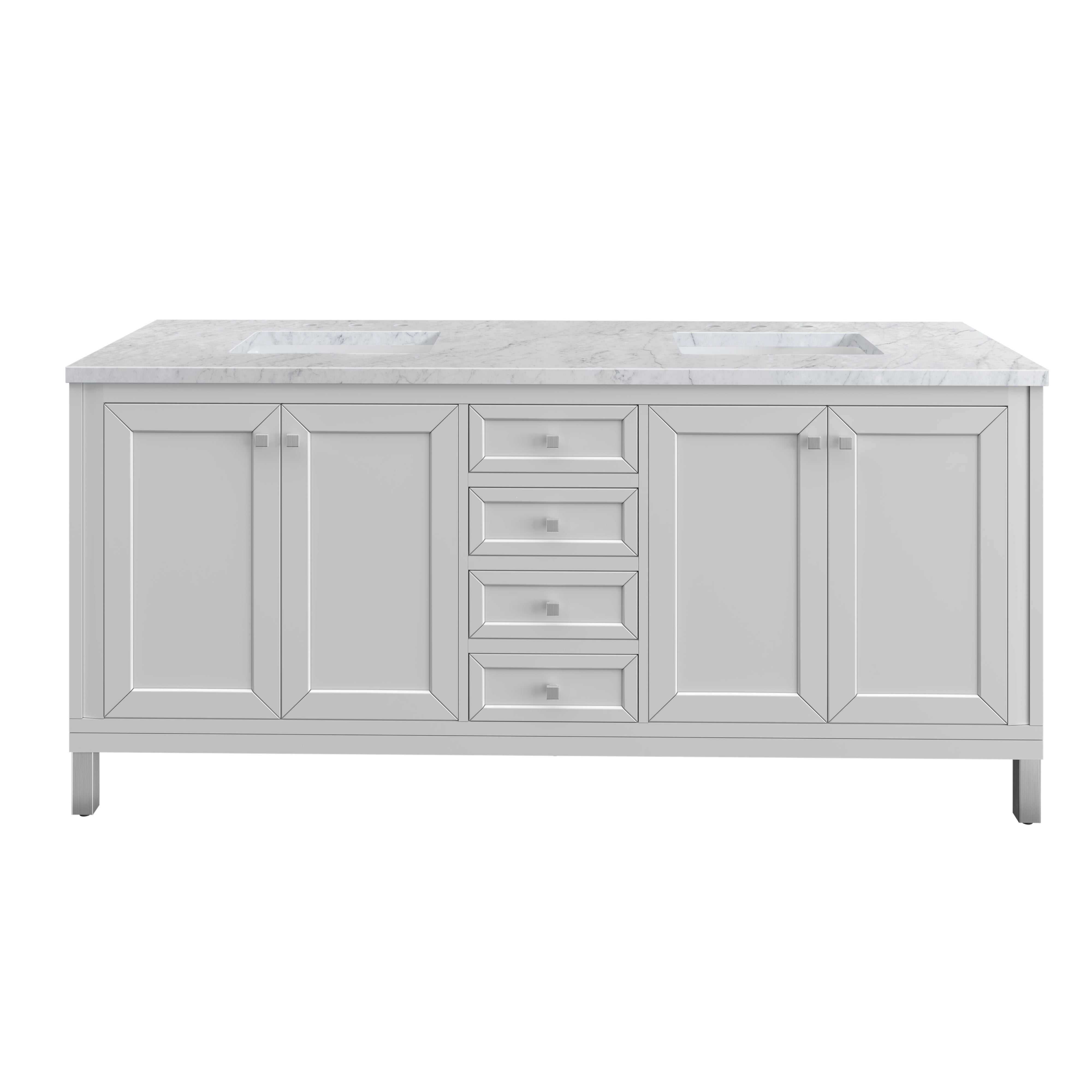 Chicago Brushed Nickel Knobs and Legs Set for V72 - Vintage Style Cabinet Hardware for Kitchen & Bathroom Remodeling