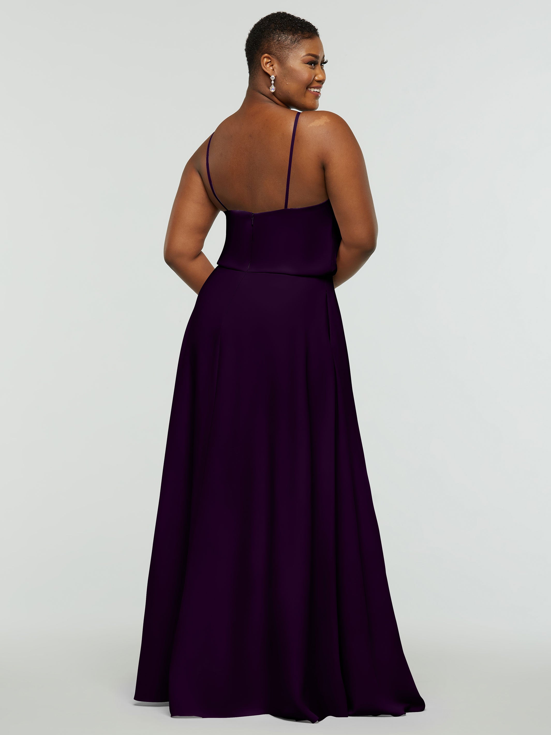 Elegant 83015 Stretch Chiffon A-Line Bridesmaid Dress with Halter Neckline - Perfect for Weddings, Formal Events & Special Occasions