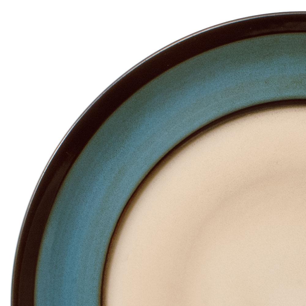 Belmont Set of 4 Blue Round Dinner Plates - Elegant Ceramic Plates for Everyday Dining, Parties & Entertaining - Dishwasher & Microwave Safe Dinnerware