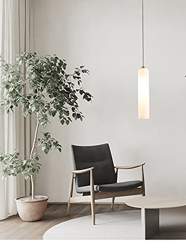 Modern LED Chandelier Pendant Light - Nordic Glass Hanging Fixture for Living Room, Bedroom & Dining Room - Creative Suspension Lighting - Matte White Finish - Energy Efficient Indoor Ceiling Lamp