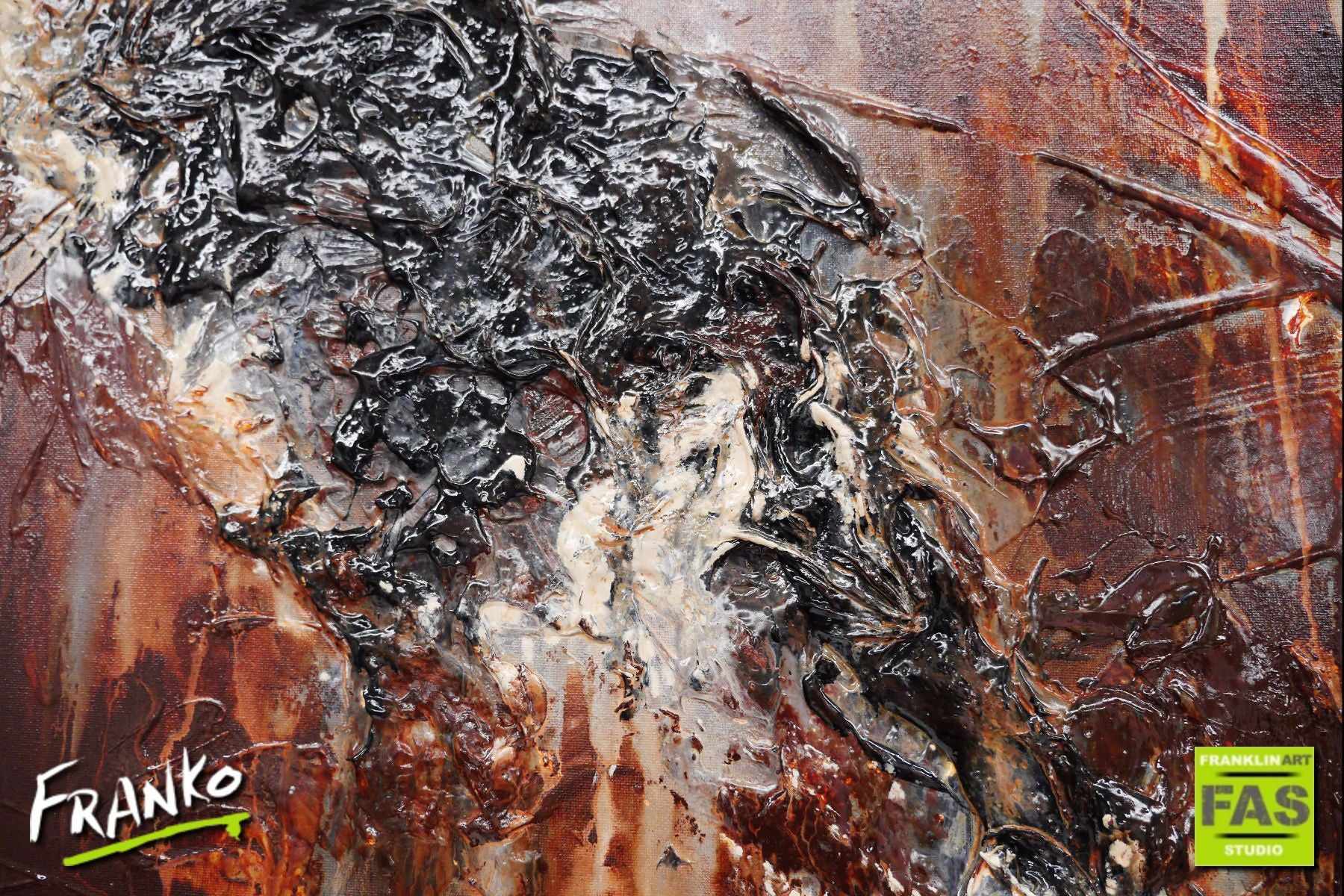 160cm x 100cm Brown Abstract Leather Dunes Painting - Modern Wall Art for Living Room, Bedroom & Office Decor