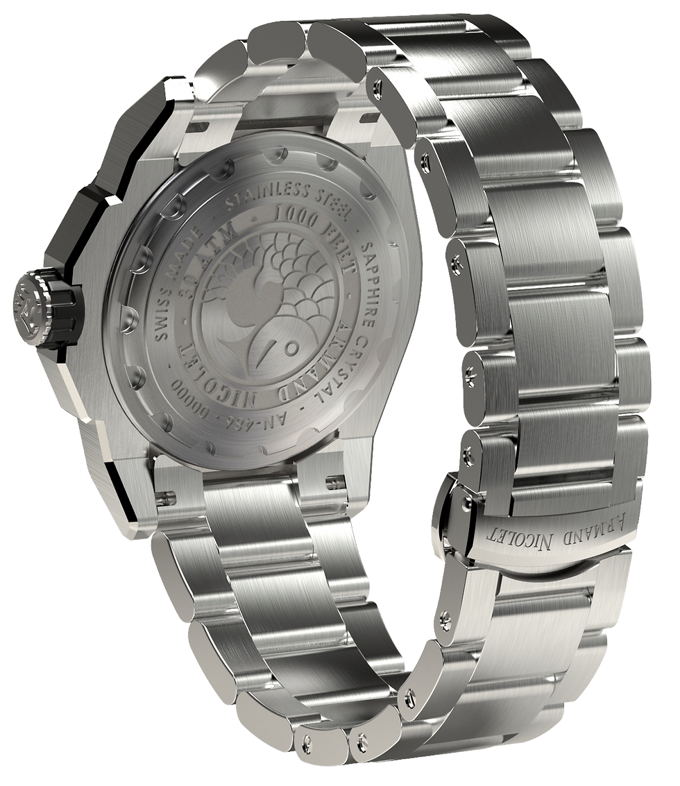 ARMAND NICOLET A486BGN NR MA4480AA Men's Luxury Automatic Watch with Black Silicon Strap - Perfect for Business, Formal Occasions & Everyday Wear