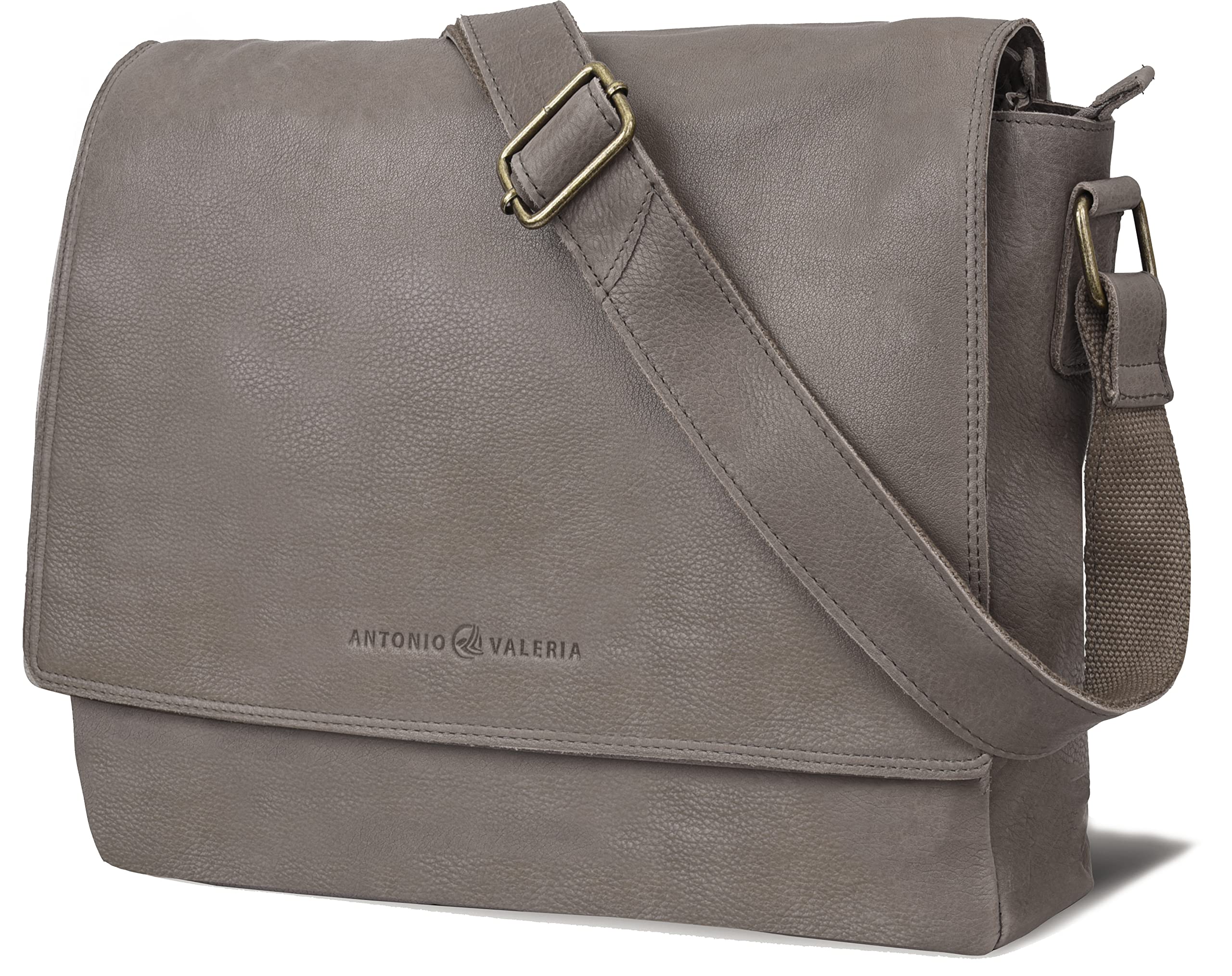 Premium Genuine Leather Messenger Bag for Men - Antonio Valeria Robert Business & Travel Laptop Briefcase - Perfect for Office, Commuting & Business Trips