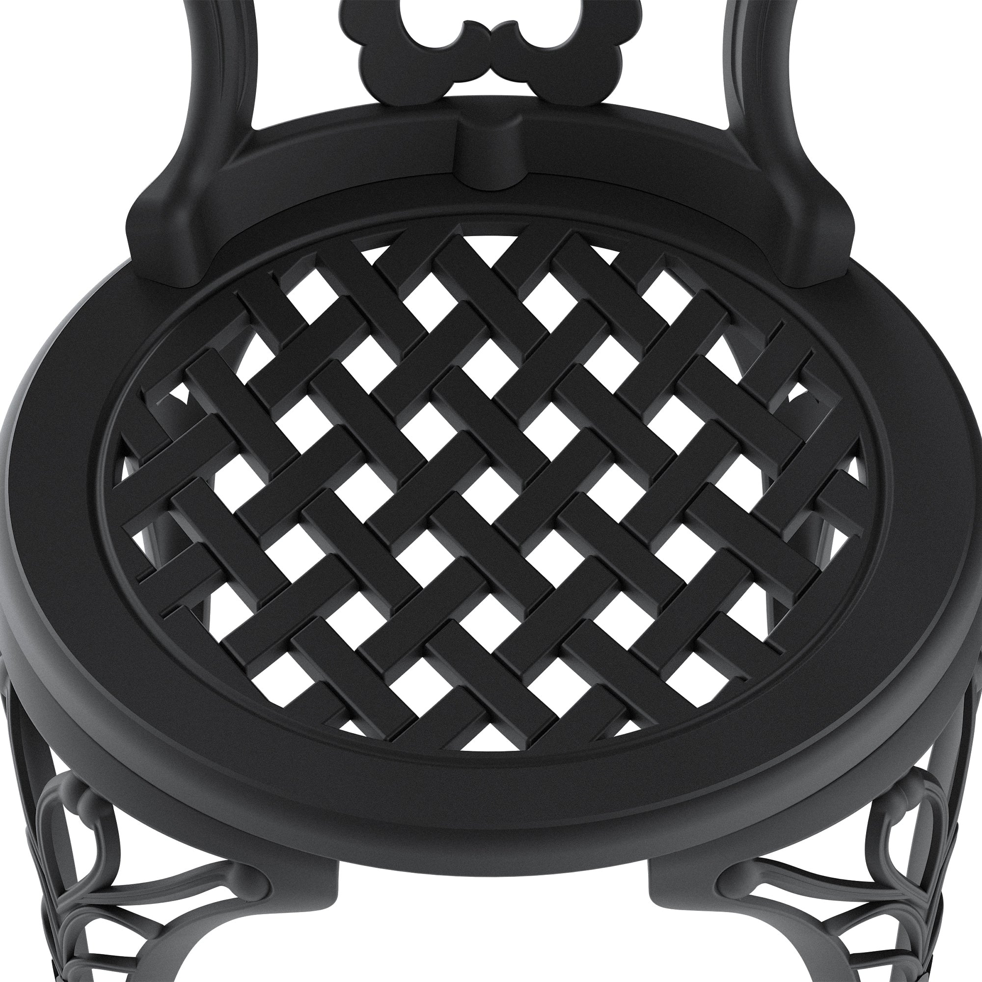 2-Pack Cast Aluminum Patio Dining Chairs with Black Frame - Durable Outdoor Furniture for Garden, Poolside & Backyard Dining
