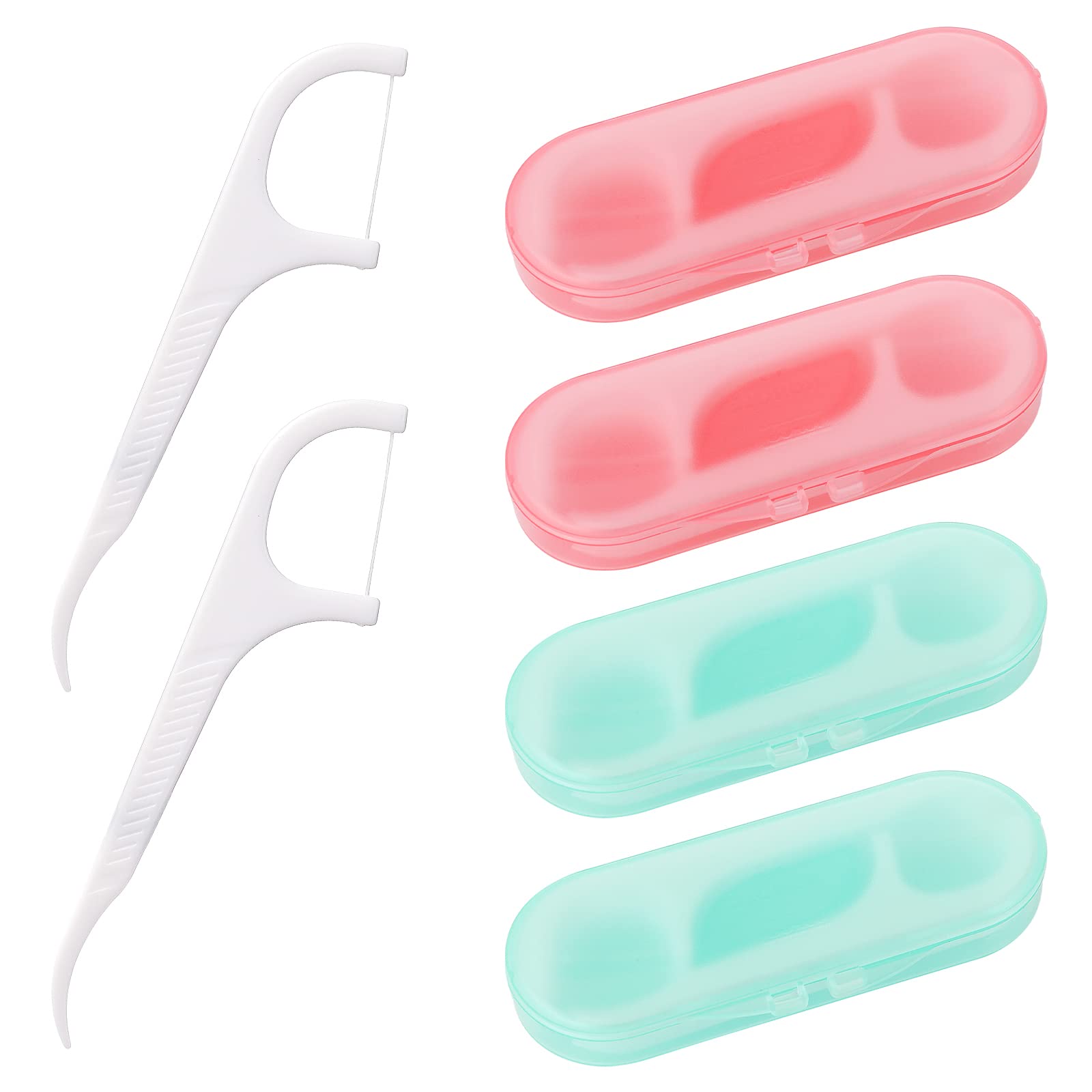 4 Pack Travel Dental Floss Case with 40 Refillable Floss Picks - Portable Teeth Cleaning Organizer for Men & Women - Perfect for Family, Hotel & On-the-Go Oral Care