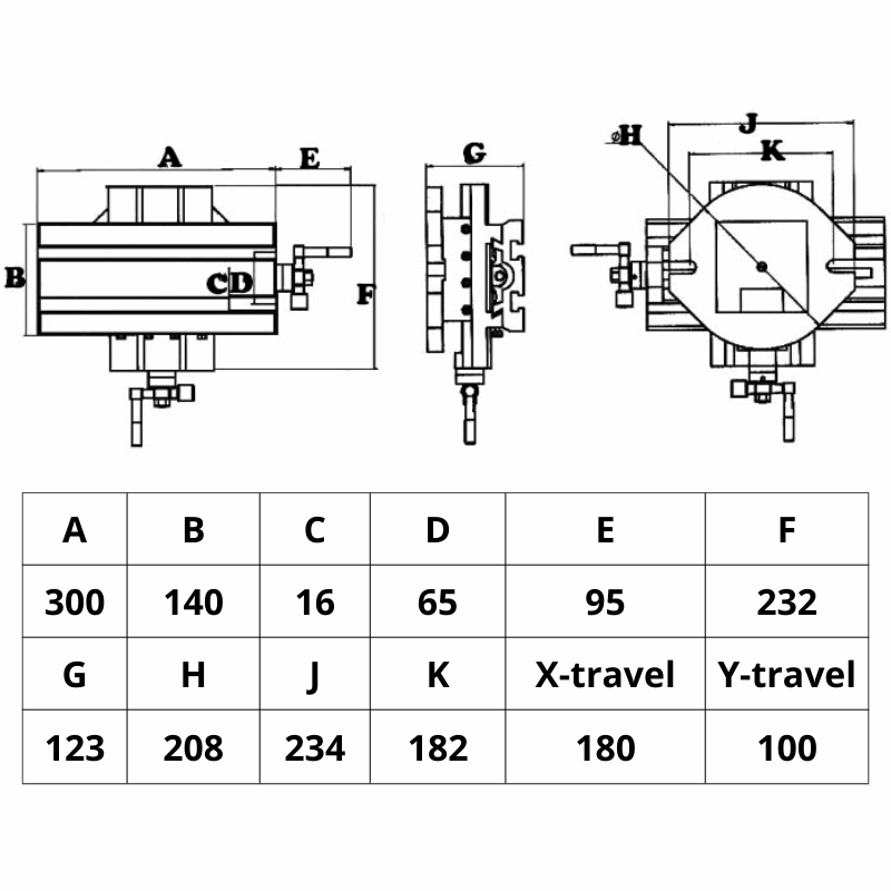 300x140mm Precision Cross Slide Table BM30272 - High Accuracy Linear Motion for CNC, Milling & Drilling Machines - Perfect for DIY Projects & Industrial Use