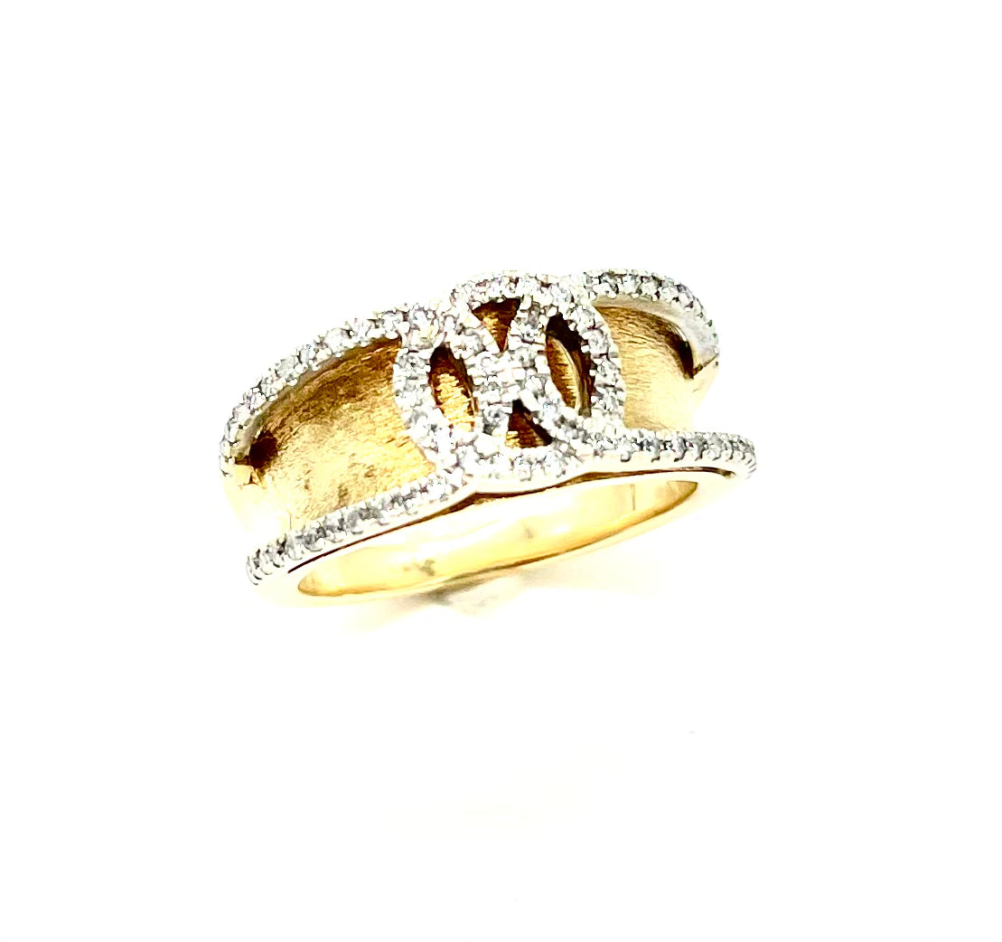 Elegant Diamond Loop Ring for Women - 14K Gold Plated Dainty Stackable Band - Perfect for Everyday Wear, Gifts & Special Occasions
