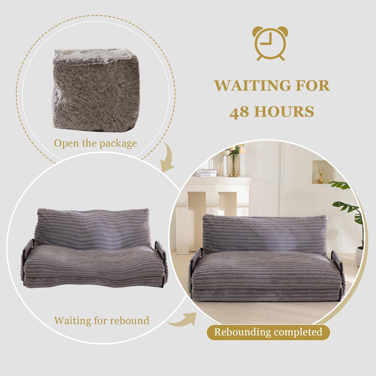 MAXYOYO Adjustable Lazy Floor Sofa - 5 Position Foldable Sleeper Chair with Armrest, Grey | Comfortable Floor Lounger for Living Room, Bedroom & Small Spaces | Perfect for Reading, Napping & Relaxing