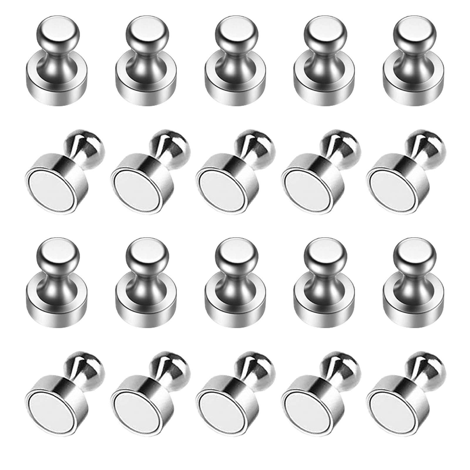 Strong Neodymium Fridge Magnets - 20PCS Whiteboard & Refrigerator Magnets Set for Kitchen, Office & School - Heavy Duty Magnetic Hold for Notes, Photos & Decor