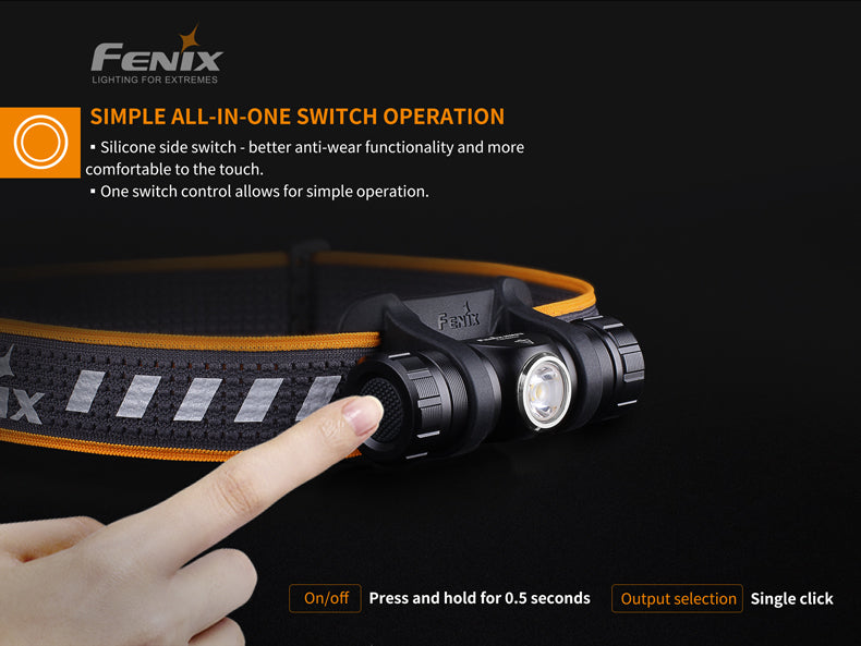 Fenix HM23 Compact Rechargeable Headlamp for Hiking, Running & Outdoor Adventures - Lightweight Hands-Free LED Headlight for Camping, Night Jogging & Emergency Use