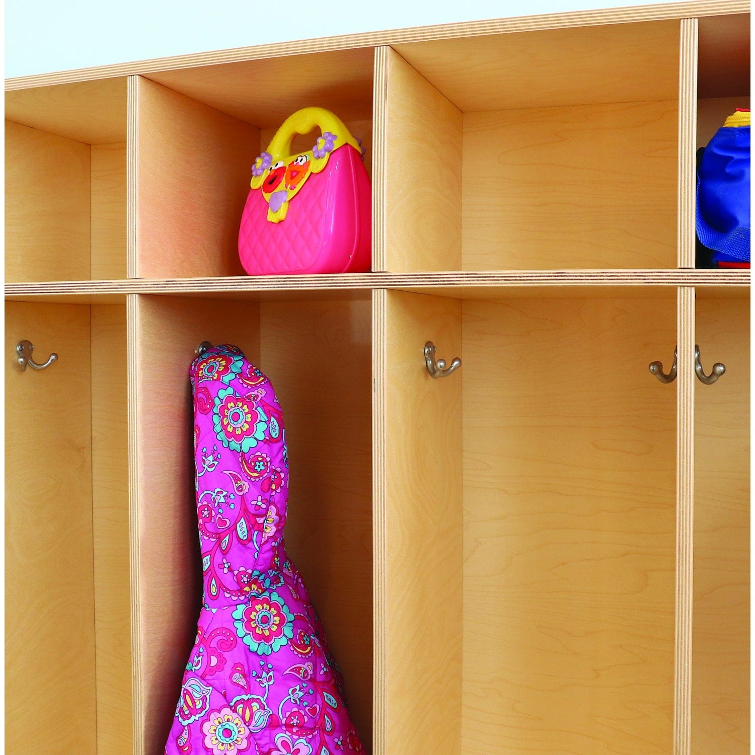 5-Section Coat Locker for Home & Office - Heavy Duty Wooden Entryway Storage with Hooks | Perfect for Mudroom, School, Gym & Entryway Organization