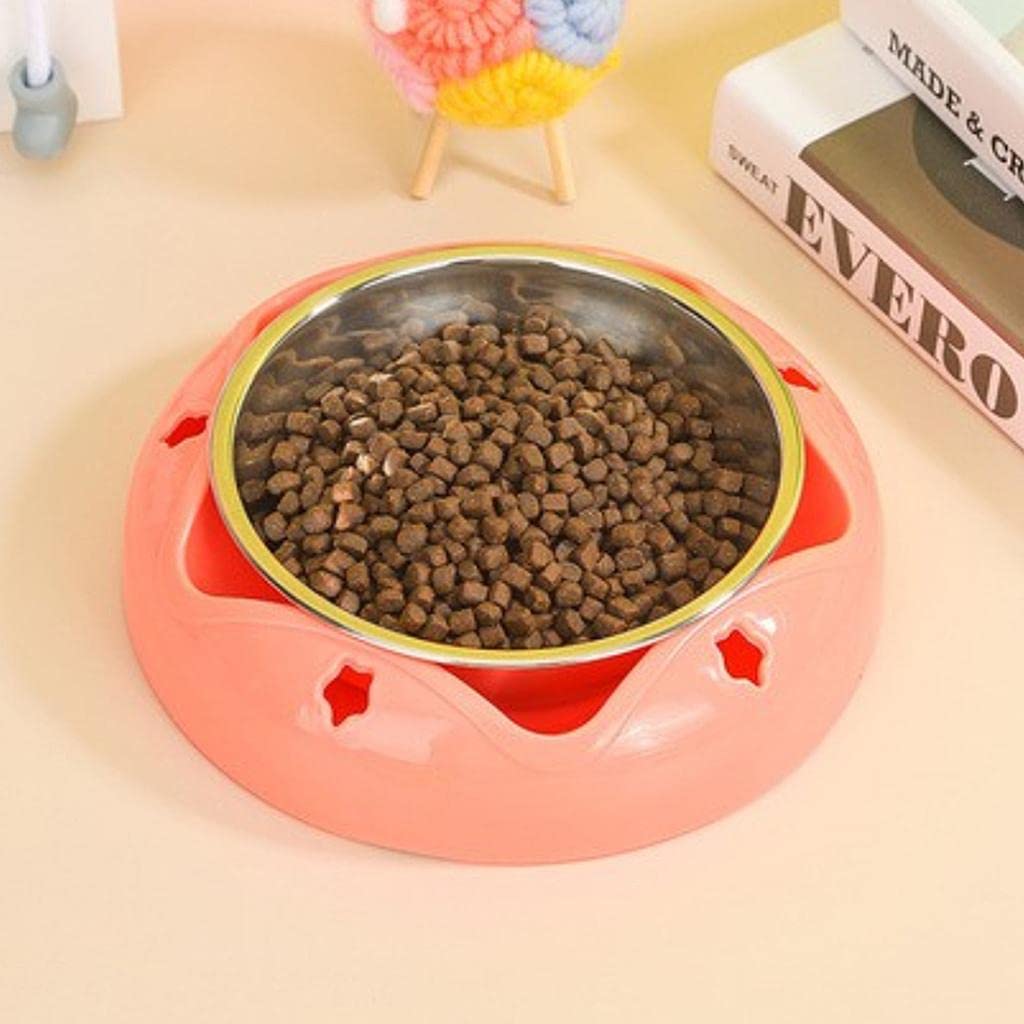 Stainless Steel Pet Bowl for Dogs & Cats - Durable Travel & Home Food Dish - Non-Slip Puppy Feeding Bowl for Indoor & Outdoor Use (Red) - Perfect for Camping, Hiking and Daily Meals