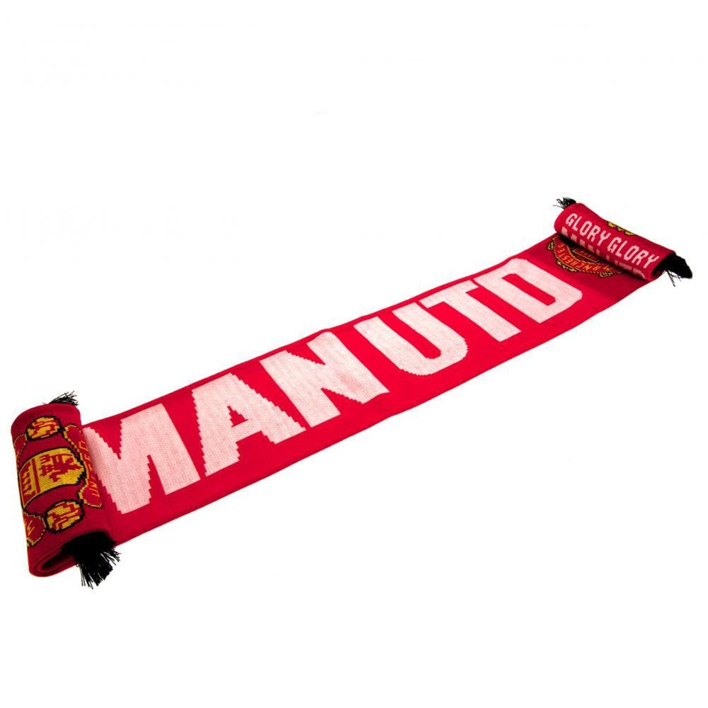 Official Manchester United FC Football Scarf - Red & Black Team Colors, Warm Knit Winter Scarf for Soccer Fans - Perfect for Games, Tailgating & Cold Weather