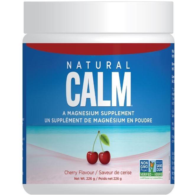 Natural Calm Magnesium Powder - Cherry Flavor 8 oz for Stress Relief, Sleep Support & Muscle Relaxation - Perfect for Nighttime, Workout Recovery & Daily Wellness
