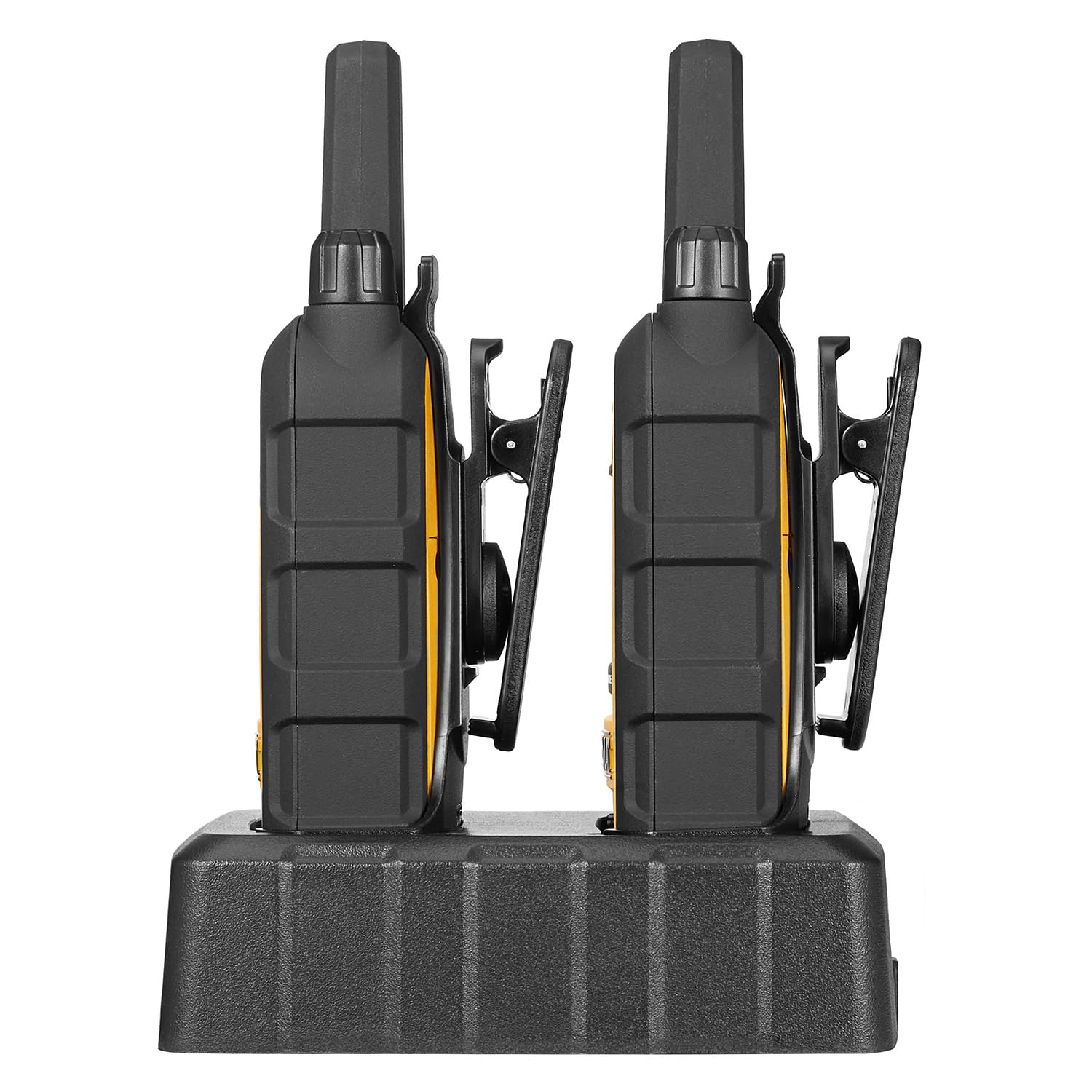 DEWALT DXFRS300 Heavy Duty Walkie Talkies 1 Watt with Headsets - Waterproof, Shock Resistant, Long Range Two-Way Radio Rechargeable VOX (4 Pack) for Construction, Warehouse, Outdoor Adventures & Emergency Communication