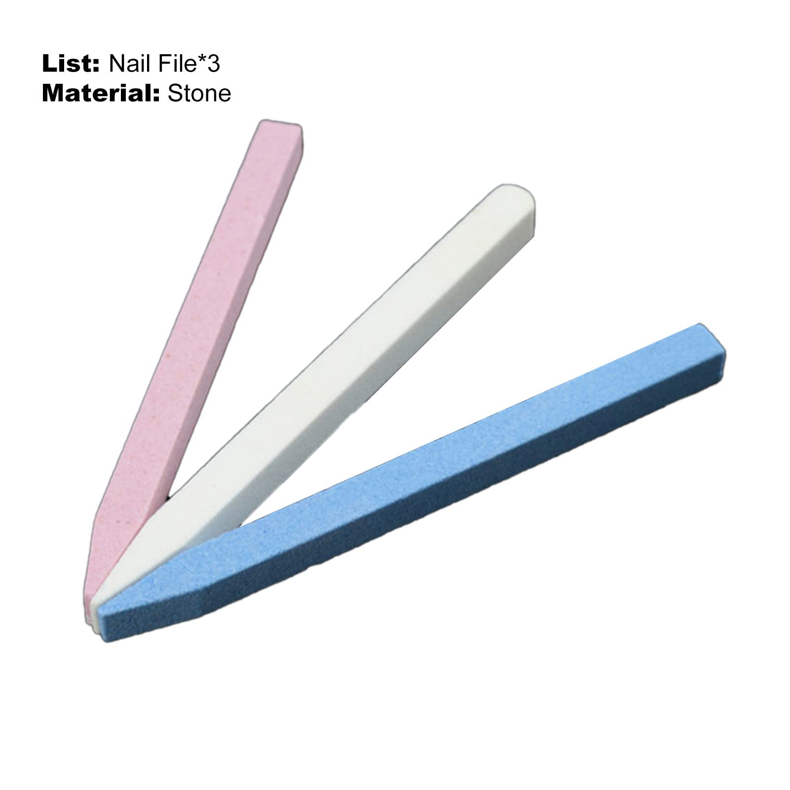 3Pcs Professional Stone Nail File Set - Easy to Use, Lightweight Nail Sanding Kit for Women | Perfect for Home Manicures, Nail Art & Salon Use