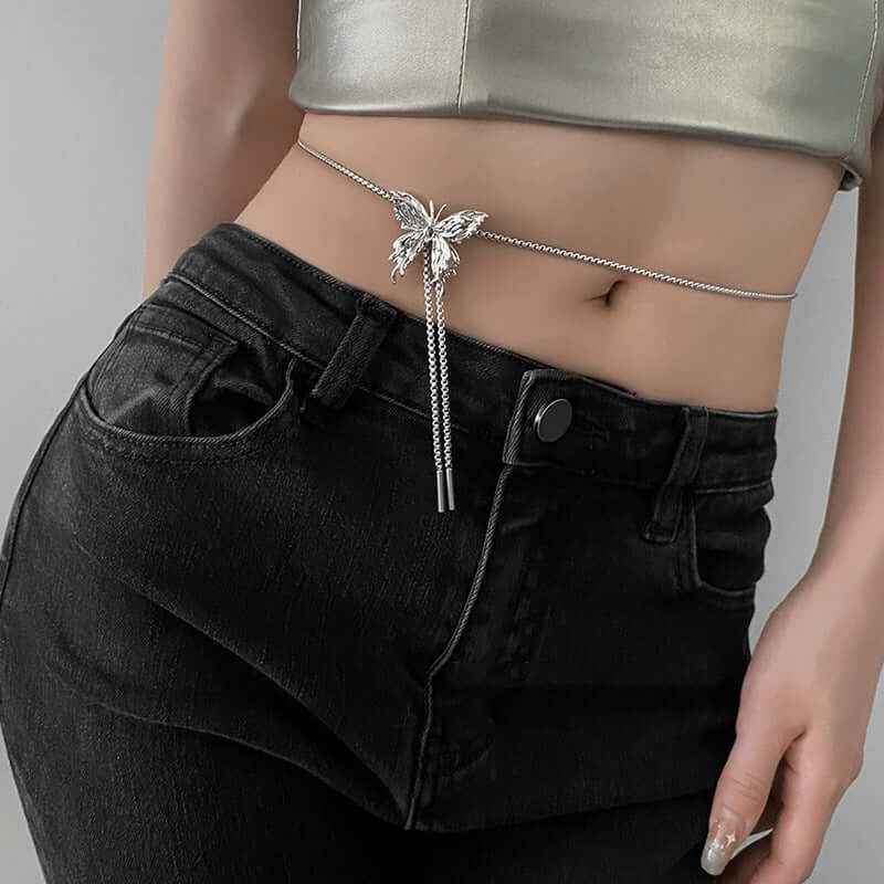 Elegant Multi-Way Lariat Butterfly Necklace with Tassel - Adjustable Layering Pendant for Women | Perfect for Parties, Weddings & Everyday Wear | HN3025