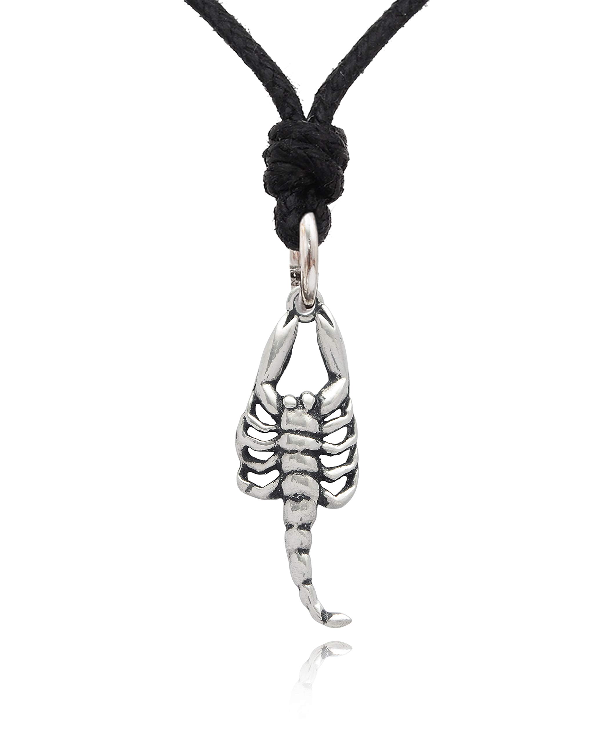Scorpion Silver Pewter Charm Necklace Pendant for Women - Gothic Jewelry for Halloween, Cosplay & Everyday Wear