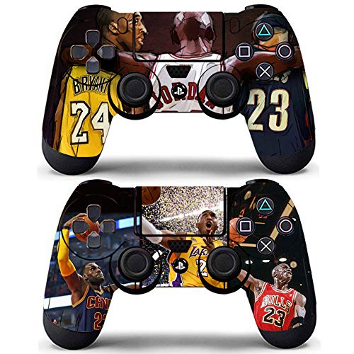 2 Pack PS4 Controller Skins - Basketball GOAT Decal Wrap Vinyl Stickers for Gaming Protection & Grip | Perfect for PS4 Pro/Slim Controllers | Great Gift for NBA Fans & Gamers