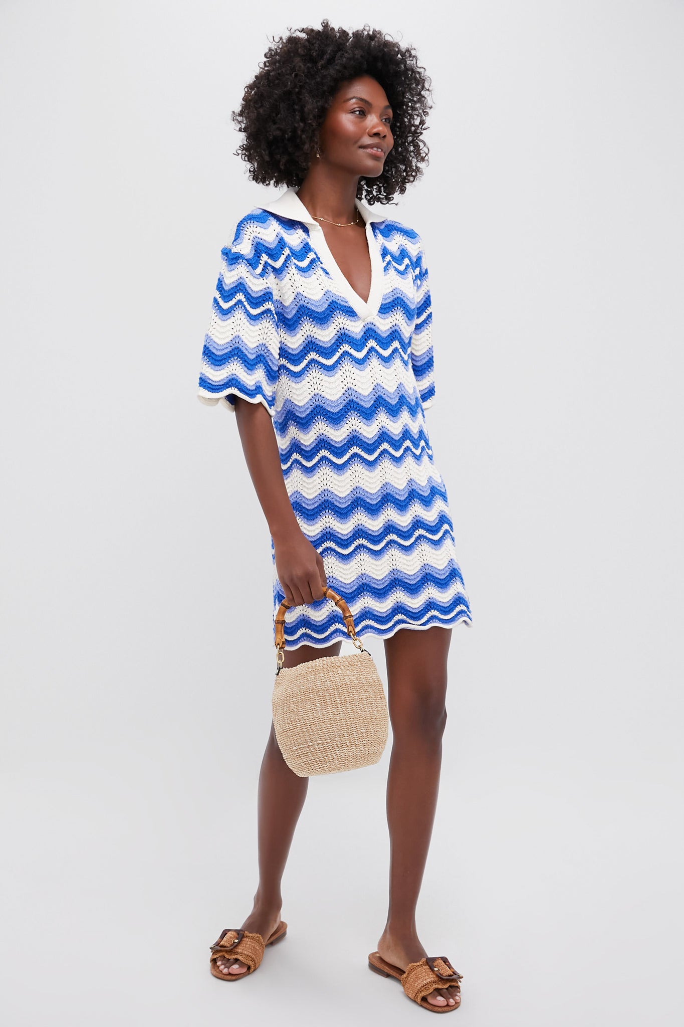 Blue Wave Leighton Mini Dress - Flowy Summer Dress for Women, Casual Beach Dress with Pockets, Perfect for Vacation, Party & Date Night