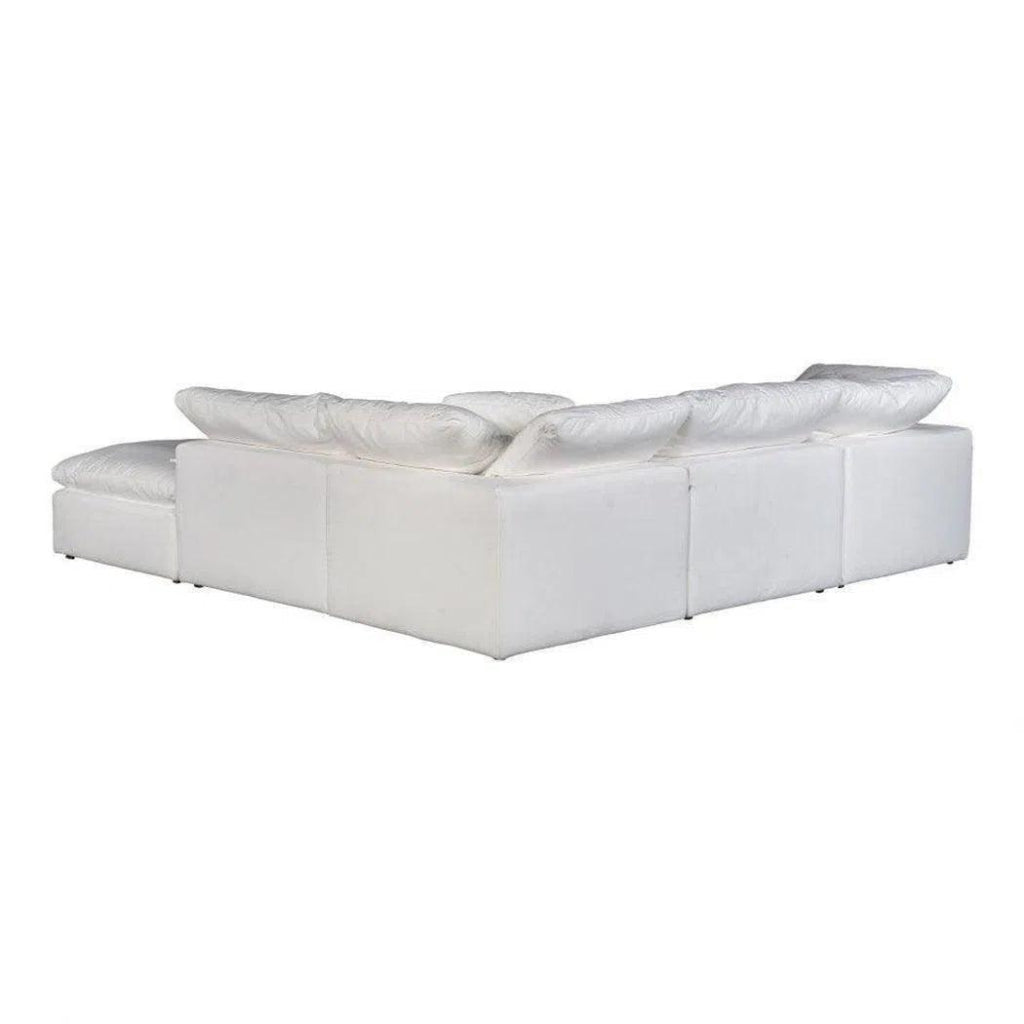 5-Piece Stain-Resistant White Dream Modular Sectional Sofa Set - Perfect for Living Room, Family Room & Home Theater Seating