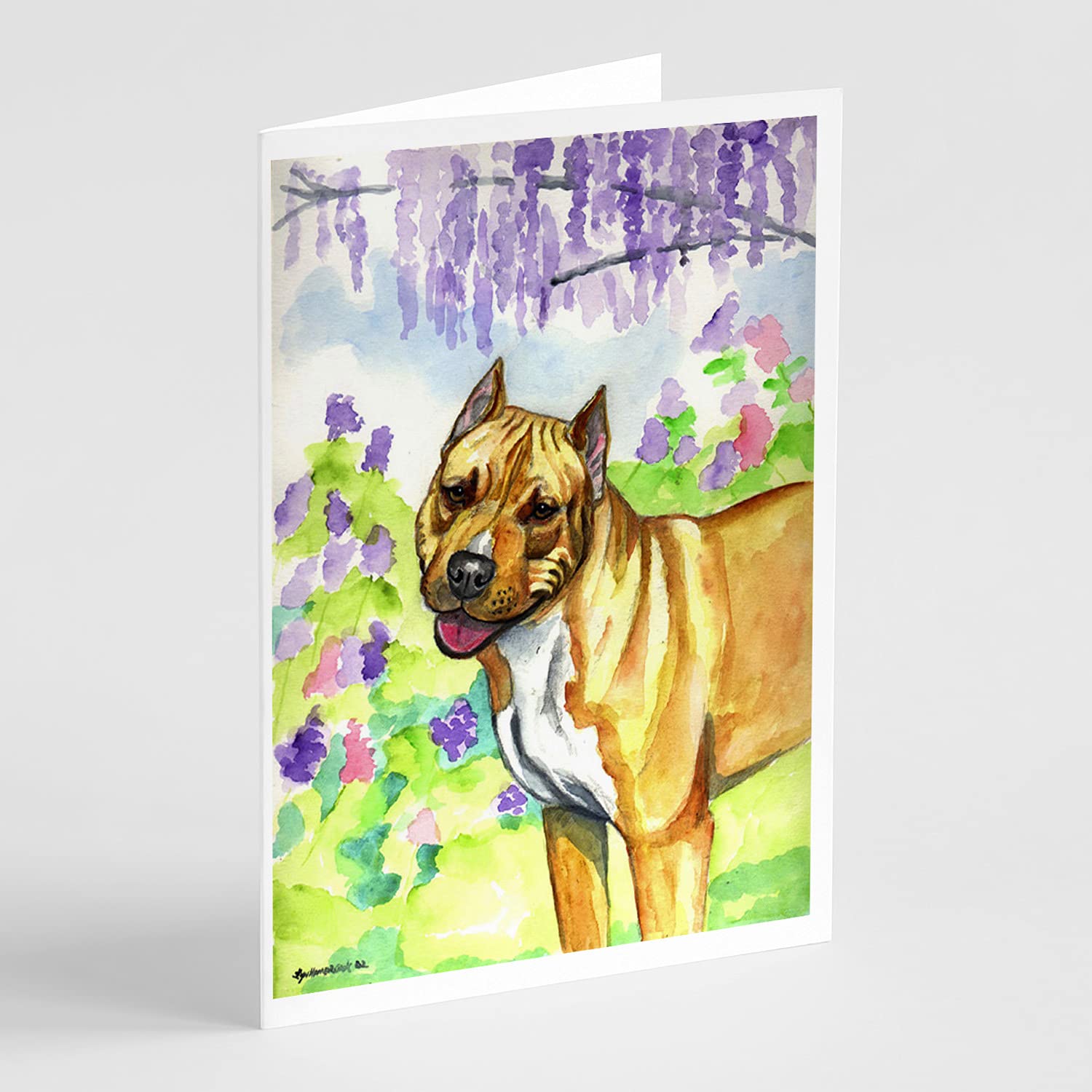 Pit Bull Greeting Cards & Envelopes Set of 8 | Whimsical A7 Size 5x7 Blank Note Cards for Dog Lovers | Perfect for Birthdays, Thank You Notes & Pet Appreciation Gifts