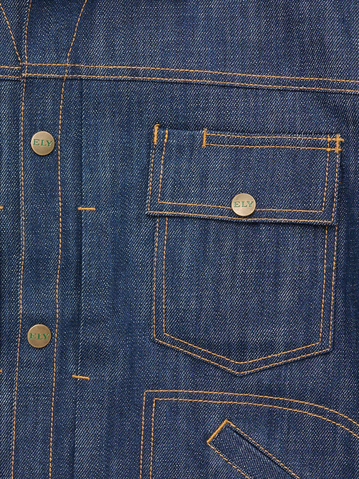 Ely Cattleman E4F241012 DN Men's Vintage Reissue Denim Jacket - Classic Retro Style for Casual Wear & Outdoor Activities