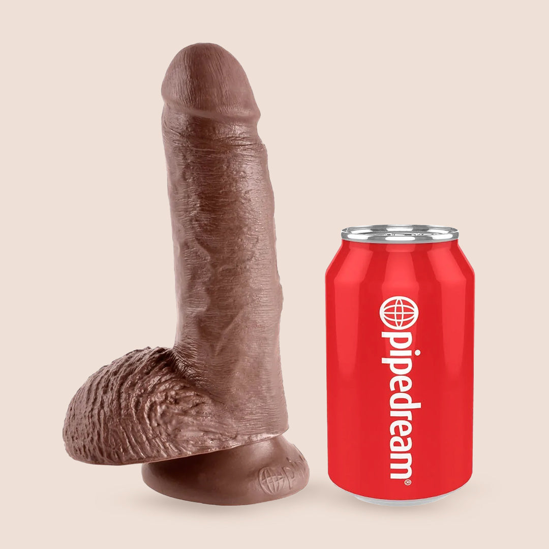 King Cock Ultra Realistic 7 Inch Dildo with Balls - Lifelike Silicone Adult Toy for Couples & Solo Play - Perfect for Bedroom Fun & BDSM Scenes