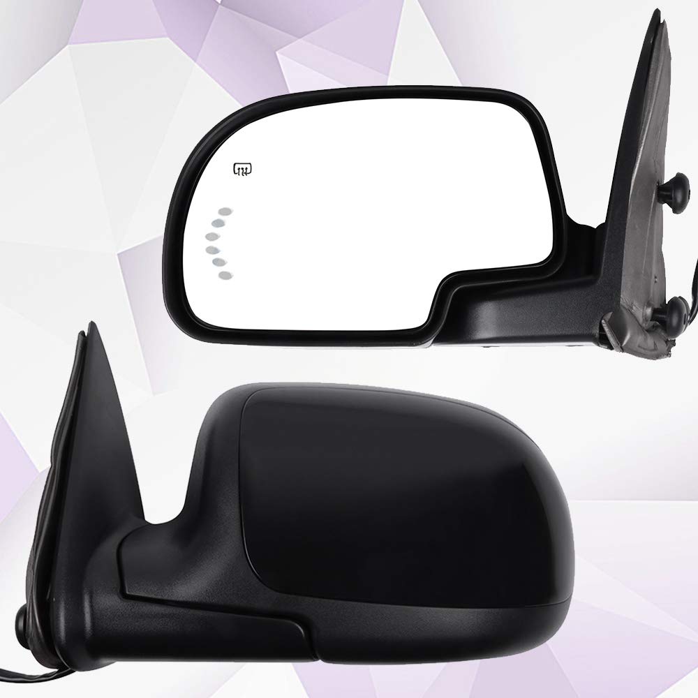 Replacement Side Mirrors Set - Left & Right Power Heated with Turn Signal for 2003-2006 Chevy Silverado/Tahoe/Suburban & GMC Sierra 3500/Yukon 2000-2005 - Perfect for Winter Driving & Enhanced Safety