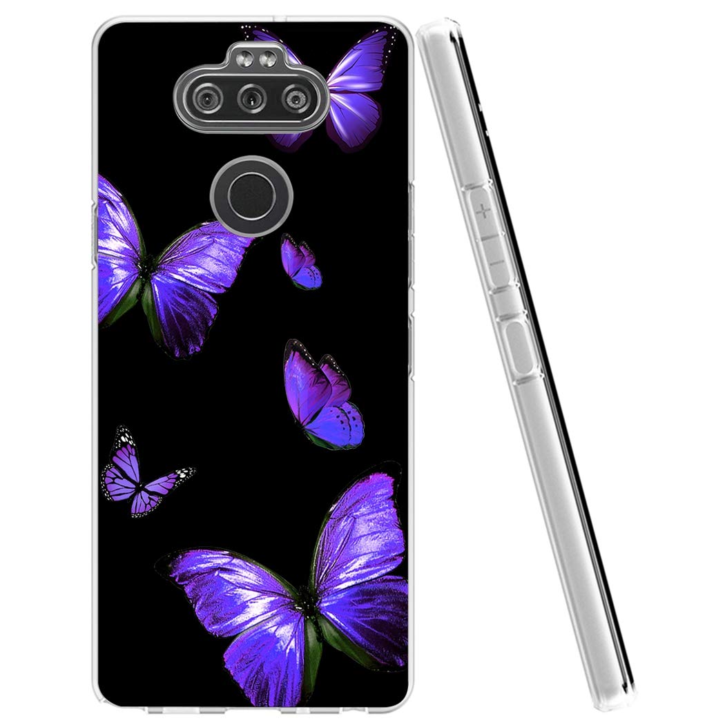 **Clear Shockproof TPU Phone Case for LG Stylo 6 - Cute Purple Butterfly Design, Protective Cover for Women & Girls | Perfect for Everyday Use, Work & School**