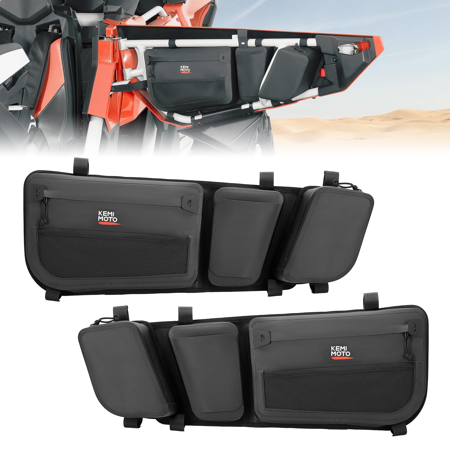 KEMIMOTO X3 Door Bags - Waterproof TPU IPX6 Zippered Storage Pouches for Can-Am Maverick X3 & MAX Models (2017-2025) - 2 Pack - Perfect for Off-Road Adventures, Hunting Gear Storage & Side-by-Side Accessories