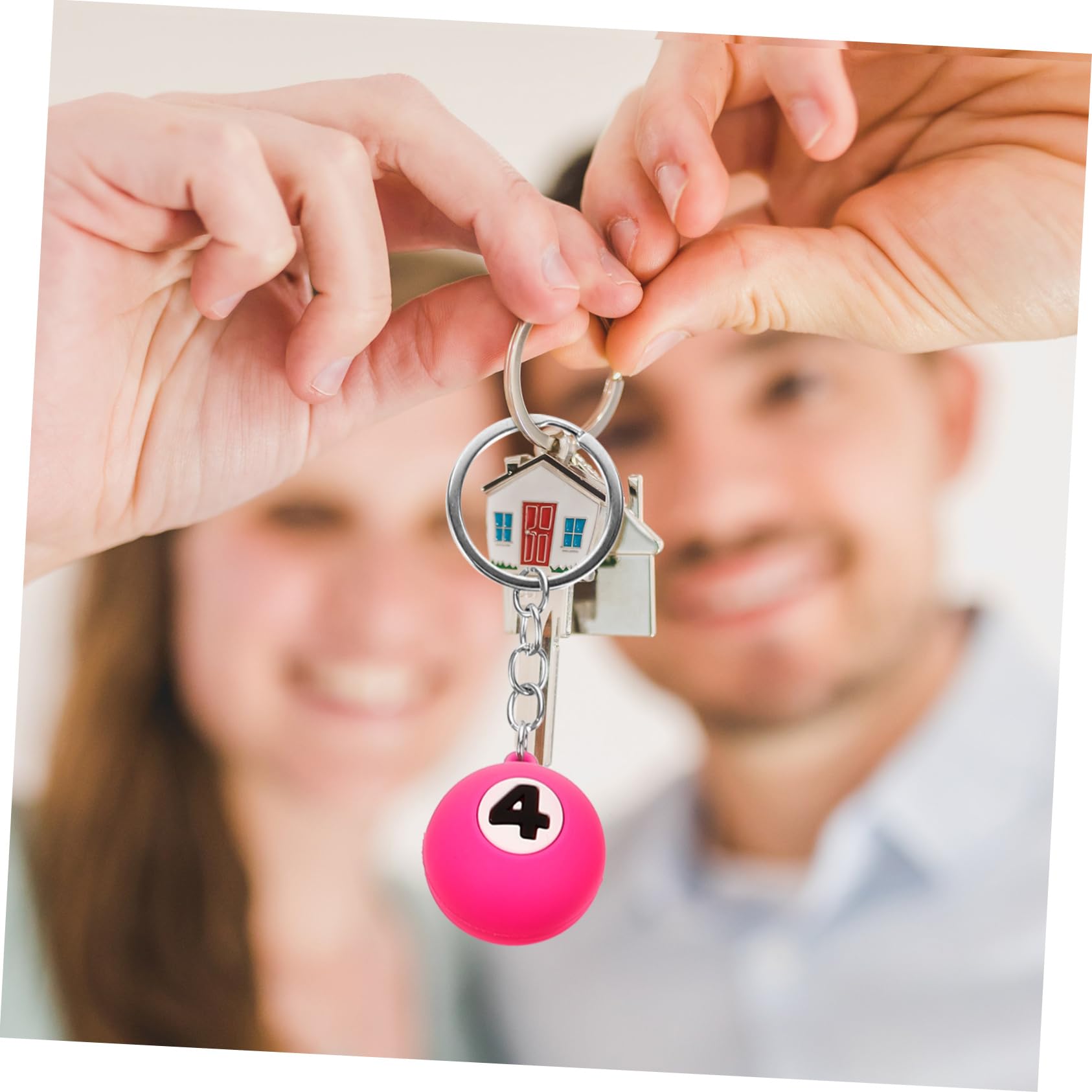 Mini Billiards Keychains - 9pcs Sports Key Rings for Pool Lovers & Gifts