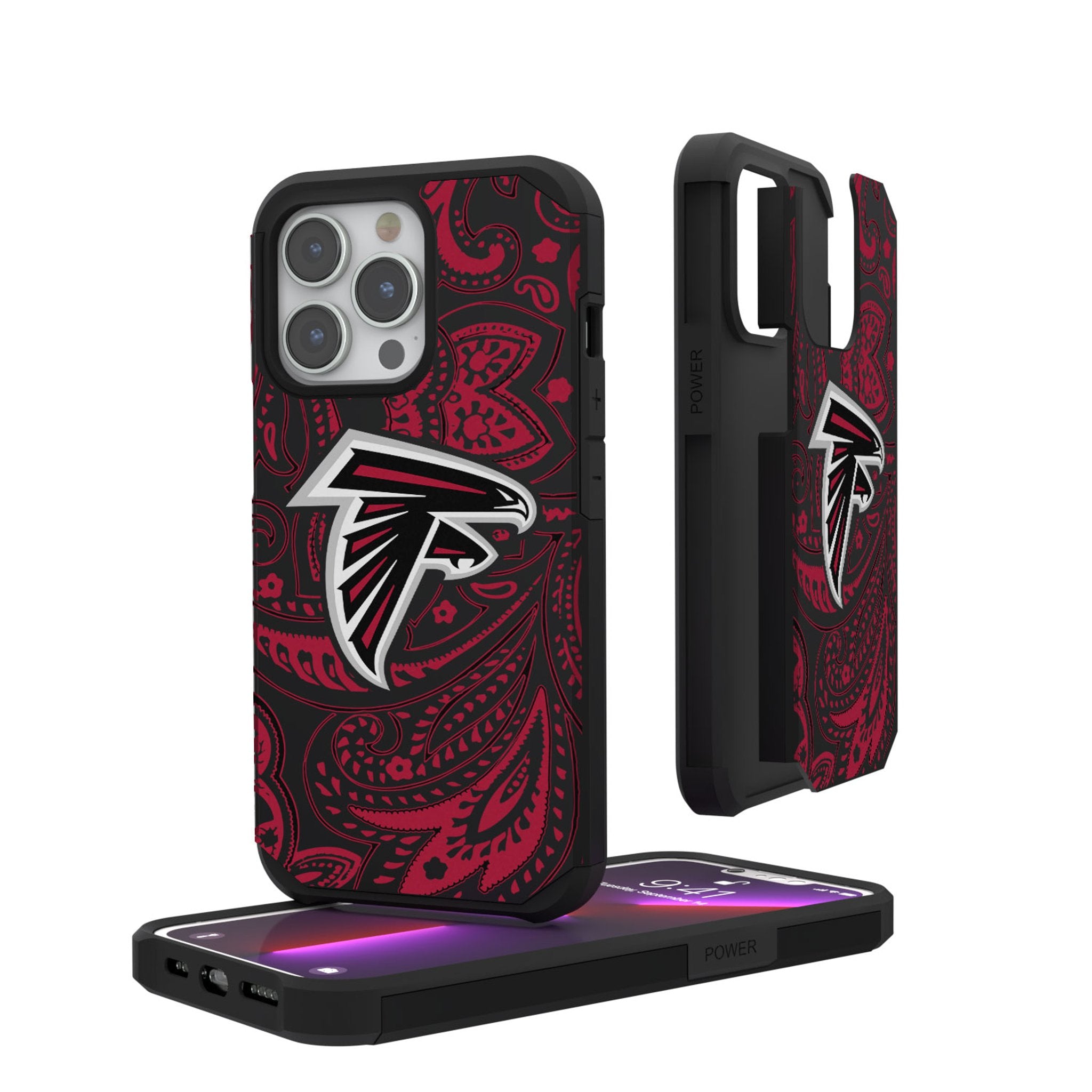 Atlanta Falcons Paisley Rugged Phone Case - Shockproof & Durable Cover for iPhone & Samsung - Perfect for Game Day & Outdoor Adventures