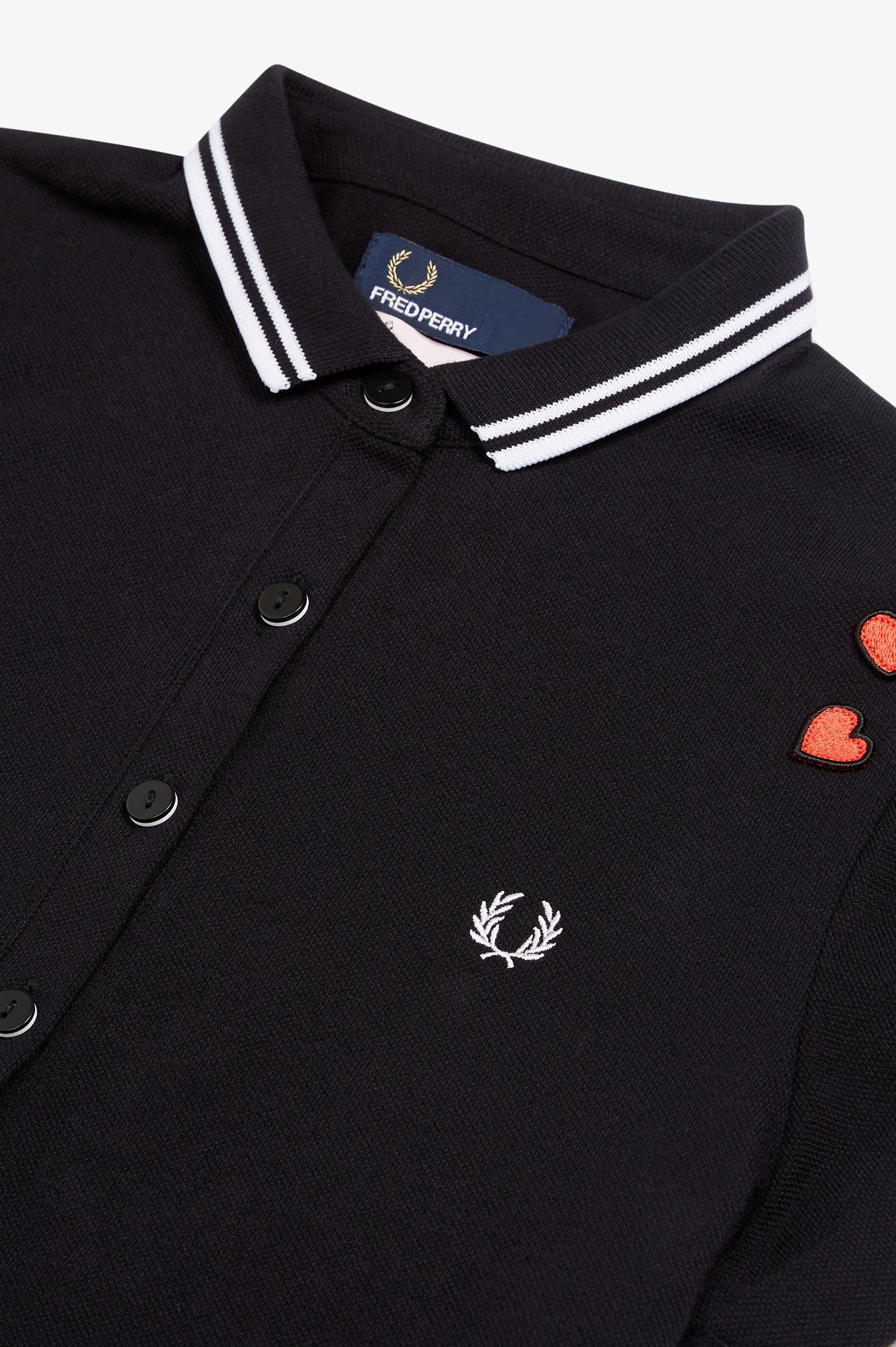 Amy Winehouse Black Twin Tipped Fred Perry Dress - Vintage Mod Style Polo Dress for Women, Perfect for Concerts, Parties & Retro Fashion Events