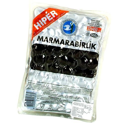 Marmara Birlik Premium Black Olives - 800g Jar | Natural Kalamata Olives for Salads, Pizzas & Mediterranean Dishes