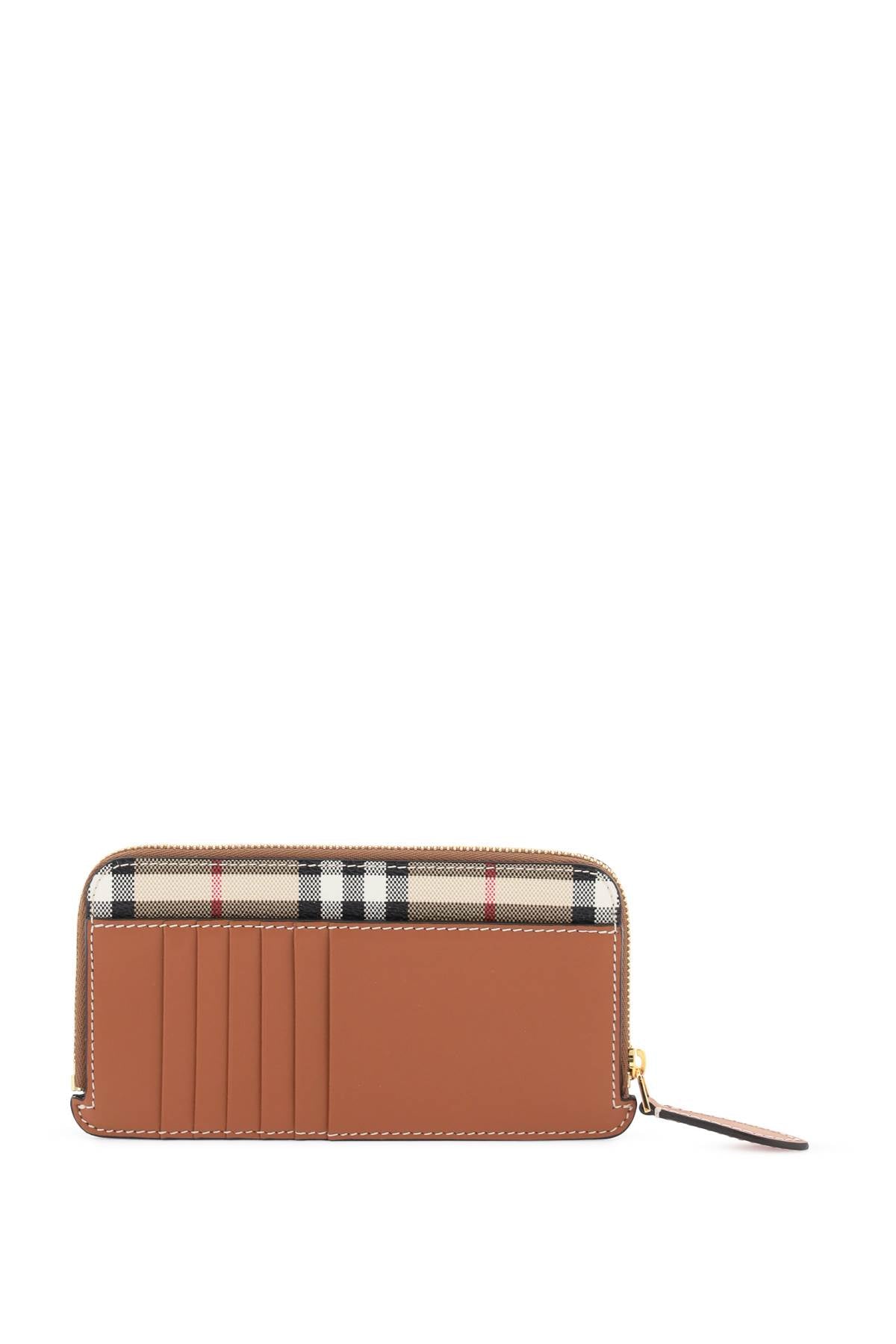 Burberry Check Faux Leather Wallet for Women & Men - Stylish Designer Card Holder for Everyday Use, Travel & Gifting