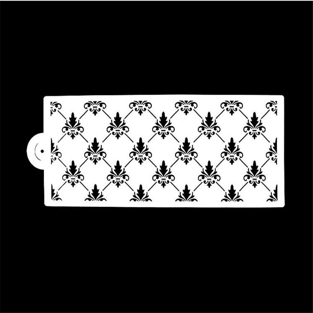 VALINK Plastic Sugarcraft Fondant Cake Stencil - Flower Template Mold & Cake Lace Border Mould for Wedding, Birthday Cake Decorating | DIY Icing Sugarcraft Tool, Baking Mold (Pattern 03) | Perfect for Cake Decorating, Cupcake Design, and Pastry Arts