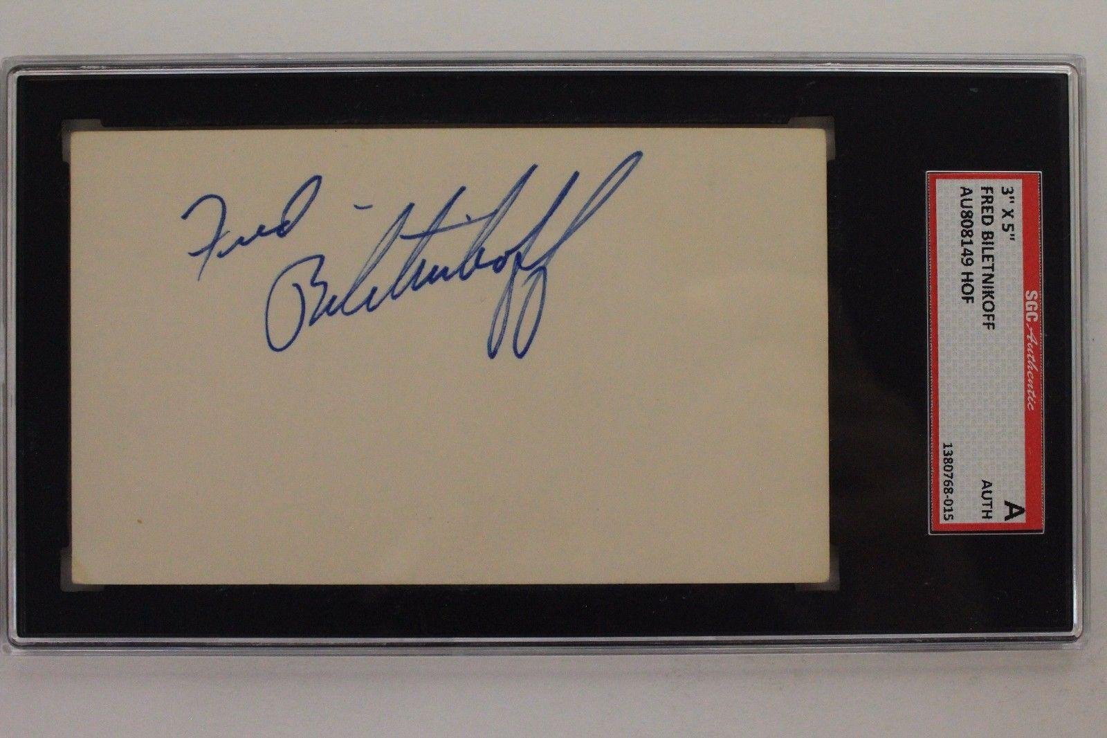 Fred Biletnikoff HOF Raiders Autographed 3x5 Index Card - SGC Certified NFL Cut Signature | Perfect for Sports Memorabilia Collectors & Raiders Fans Display