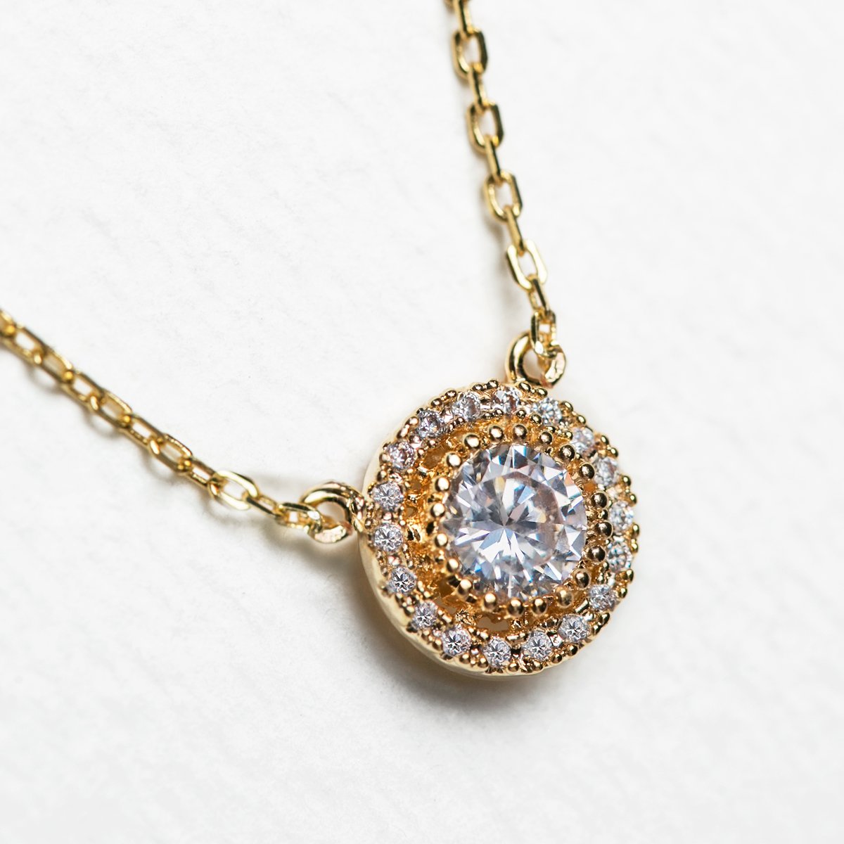 Petite CZ Disk Pendant Necklace for Sister - Gold, Rose Gold, Silver Options | Perfect Birthday, Anniversary, or Graduation Gift