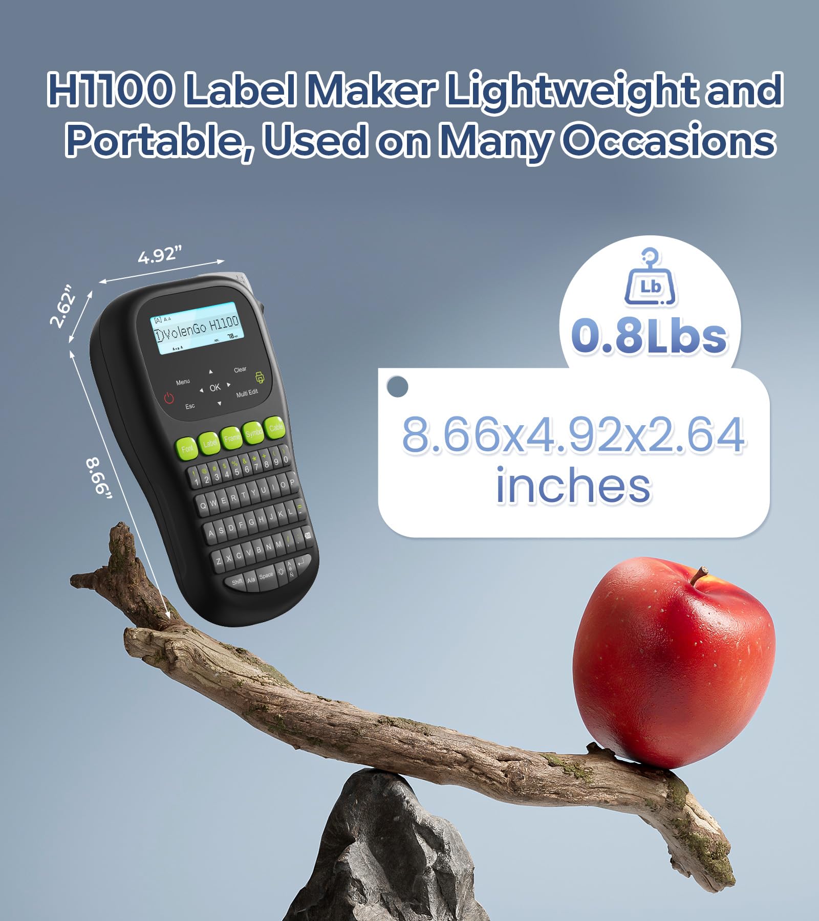 Ptouch H1100 Handheld Label Maker Machine with Waterproof & Laminated Tape, Backlit LCD Display & One-Touch Keys - Perfect for Home, Office, Warehouse & School Organization (Labeling Files, Storage Bins, Cables & More)