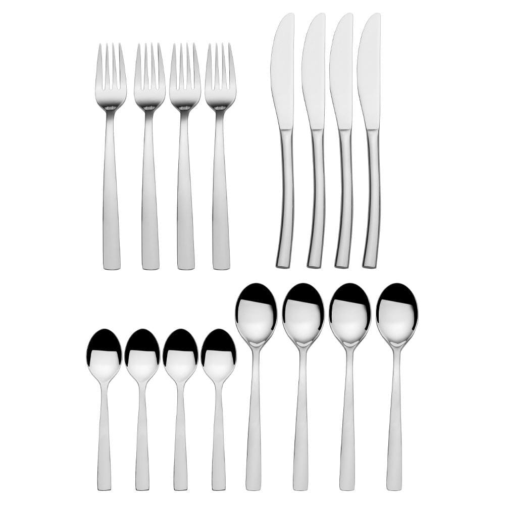 Merion 16-Piece Stainless Steel Flatware Set - Service for 4 - Elegant Silverware for Dining, Entertaining & Gifts - Perfect for Restaurants, Weddings & Everyday Use