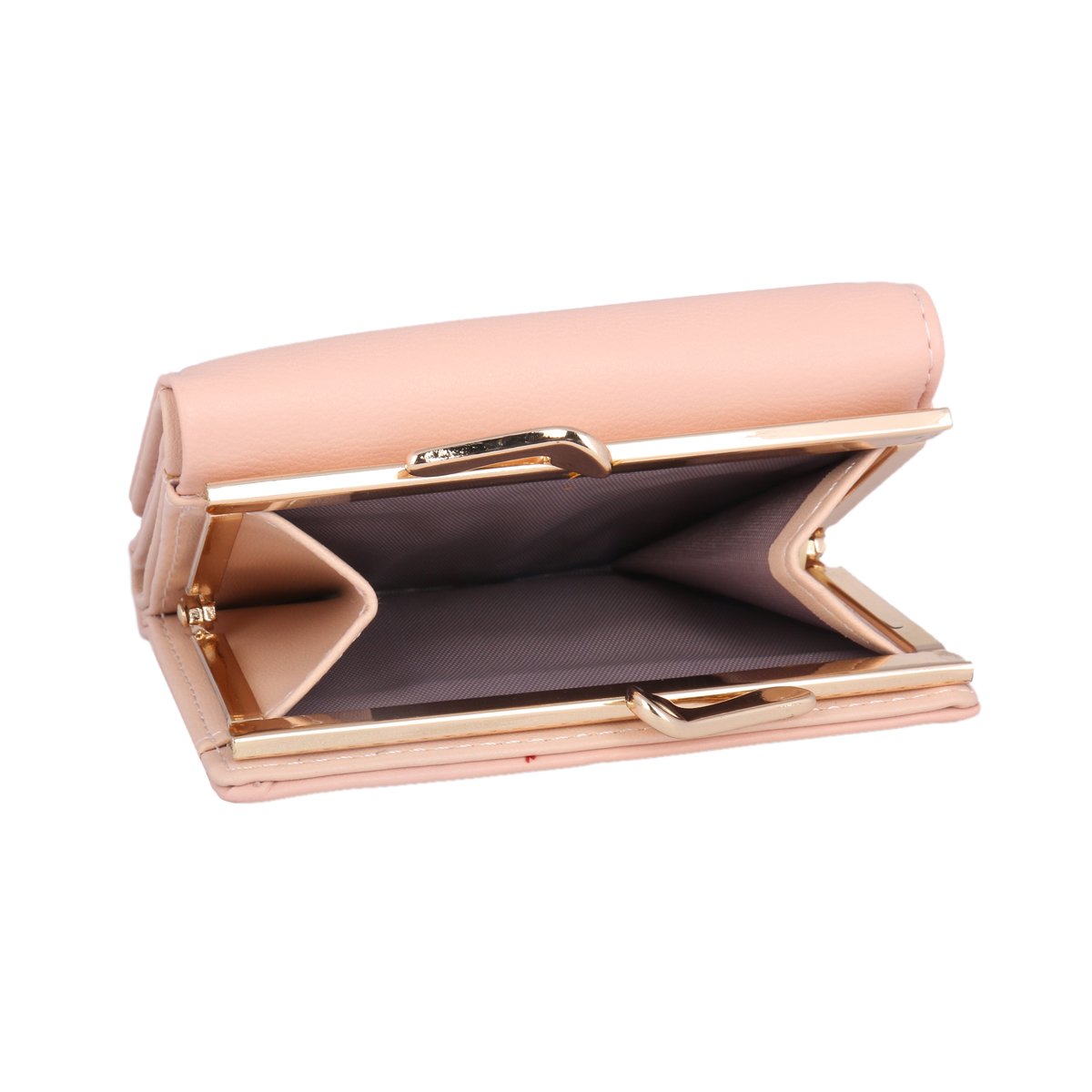Women's Small Solid Color Kiss-Lock Clutch Wallet & Coin Purse - Light Pink | Elegant Evening Bag for Parties, Weddings & Date Nights