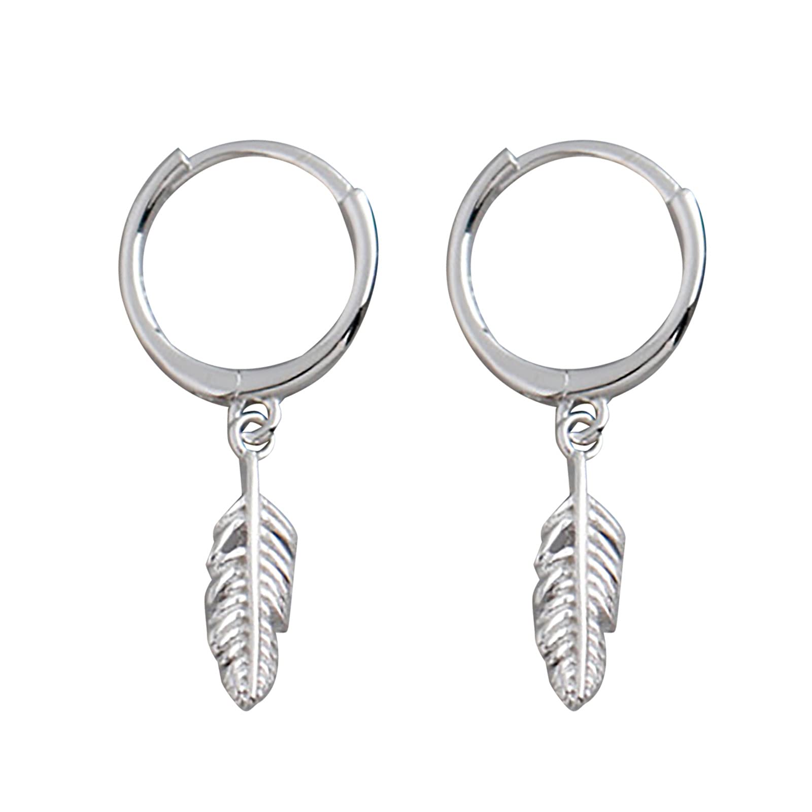 Kiosan Thick Stud Earrings for Women - Minimalist Fashion Jewelry in Silver (One Size) - Perfect for Everyday Wear, Office & Special Occasions