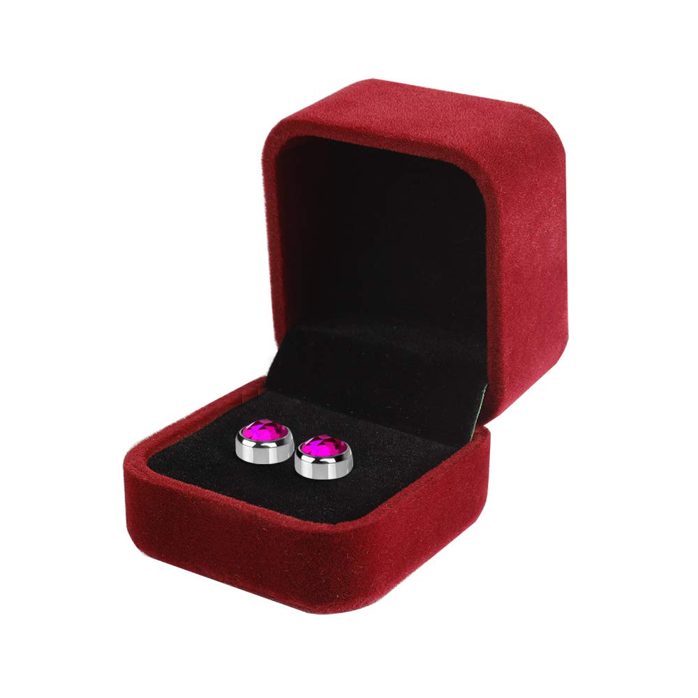 LamQee Velvet Jewelry Box for Engagement Rings, Earrings & Studs - Elegant Ring Case & Jewelry Display Storage Gift Box - Perfect for Proposals, Weddings, Anniversaries, Birthdays & Valentine's Day (Red) - Ideal for Romantic Surprises & Jewelry Organization