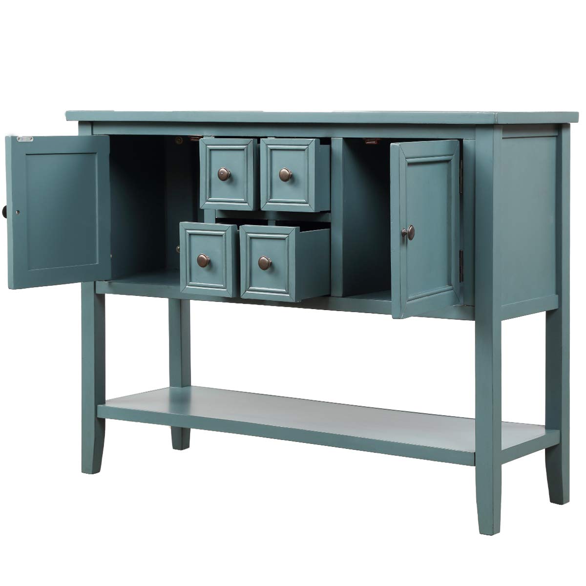 Cambridge Series Dark Blue Buffet Table - Mytunes Sideboard with Bottom Shelf, Entryway Console & Dining Room Server for Living Room, Hallway & Home Decor