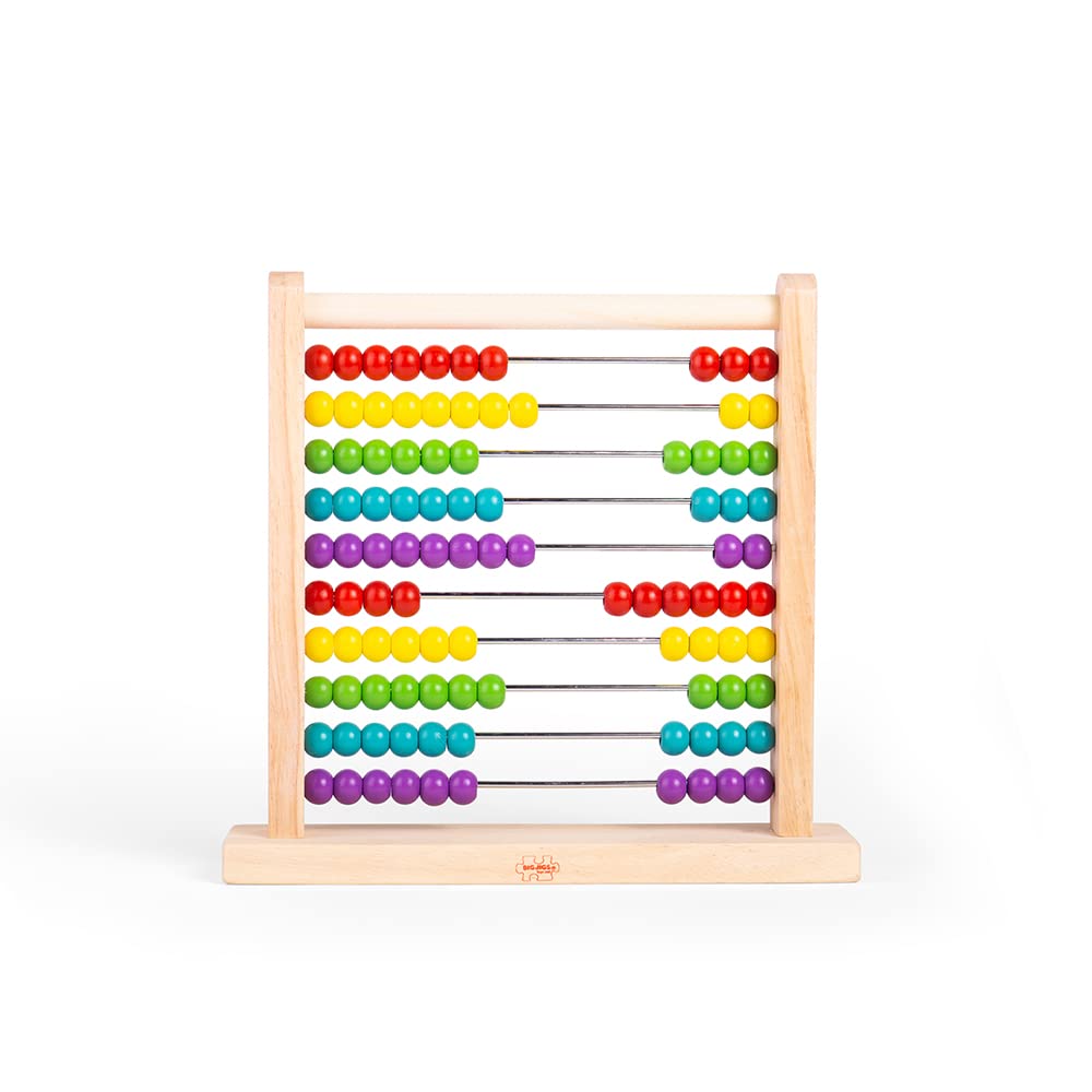 Bigjigs Toys Wooden Abacus - Educational Counting Toy for Toddlers & Kids | Montessori Math Learning Tool | Classic Wooden Number Toy for Early Childhood Development - Perfect for Homeschooling & Classroom Use