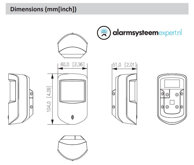 DHI ARD2231 W2 Wireless PIR Dual Detector - Motion Sensor for Home Security & Business Alarm Systems