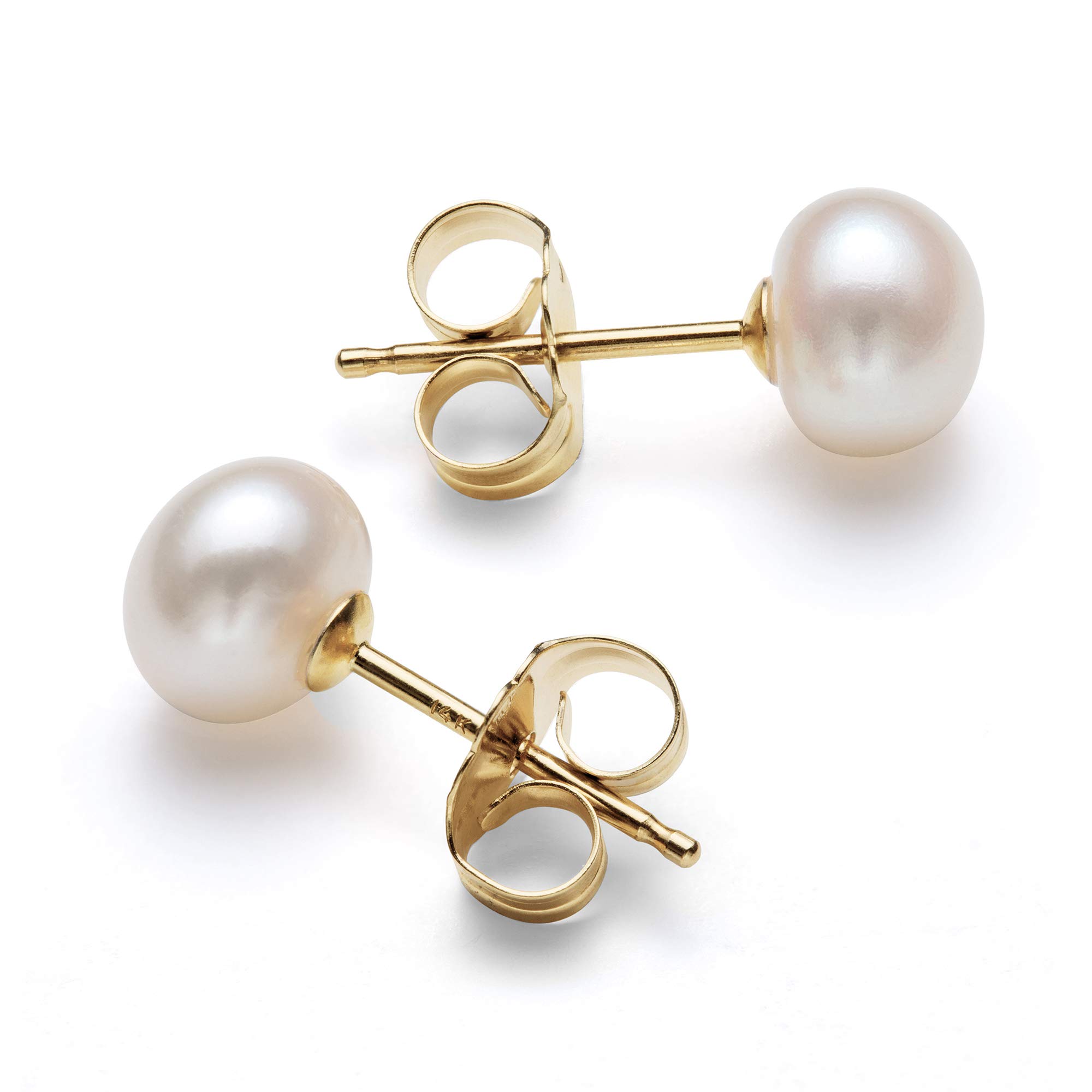 14K Gold Freshwater Pearl Jewelry Set for Women - Necklace, Bracelet & Stud Earrings | 18